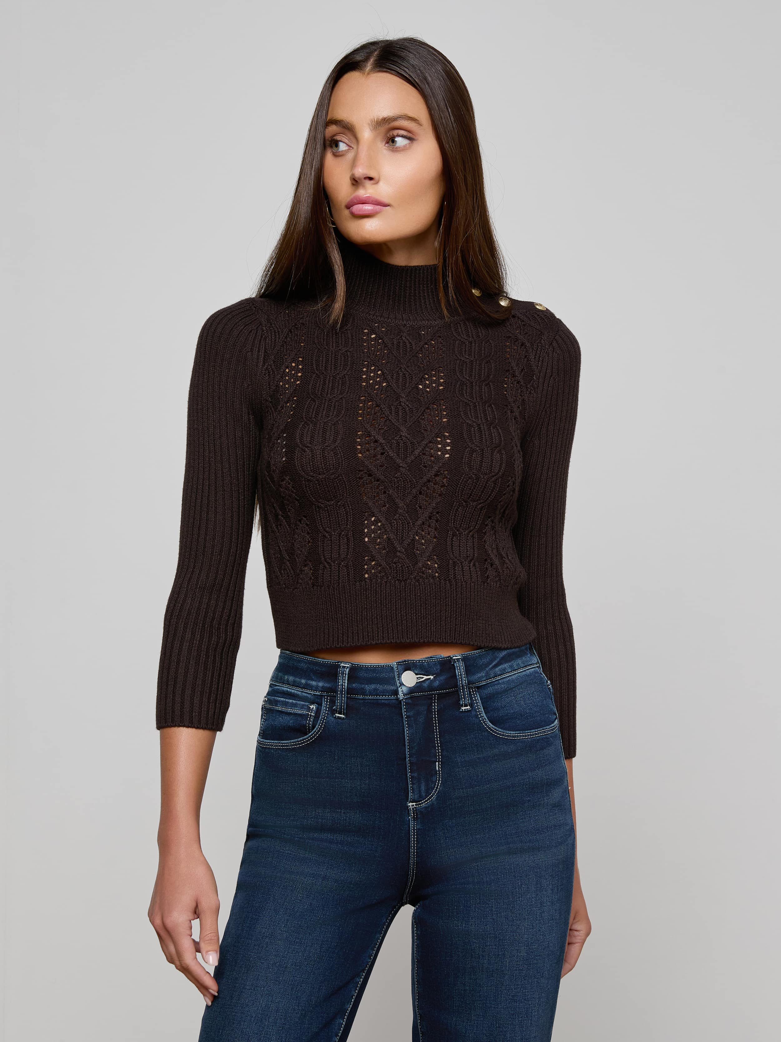 L'AGENCE - Kamdyn Cropped Sweater - Image 7