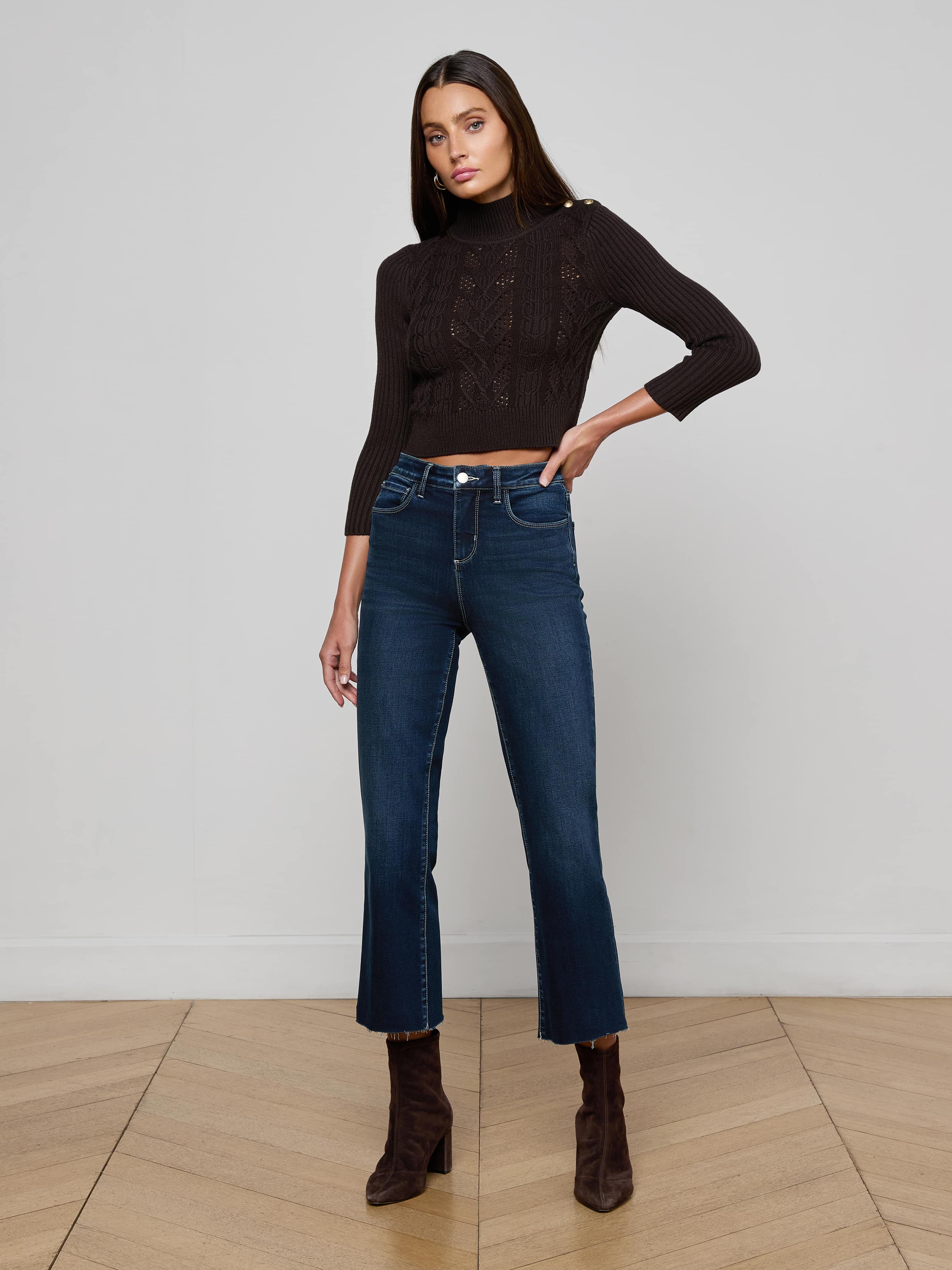 L'AGENCE - Kamdyn Cropped Sweater - Image 9