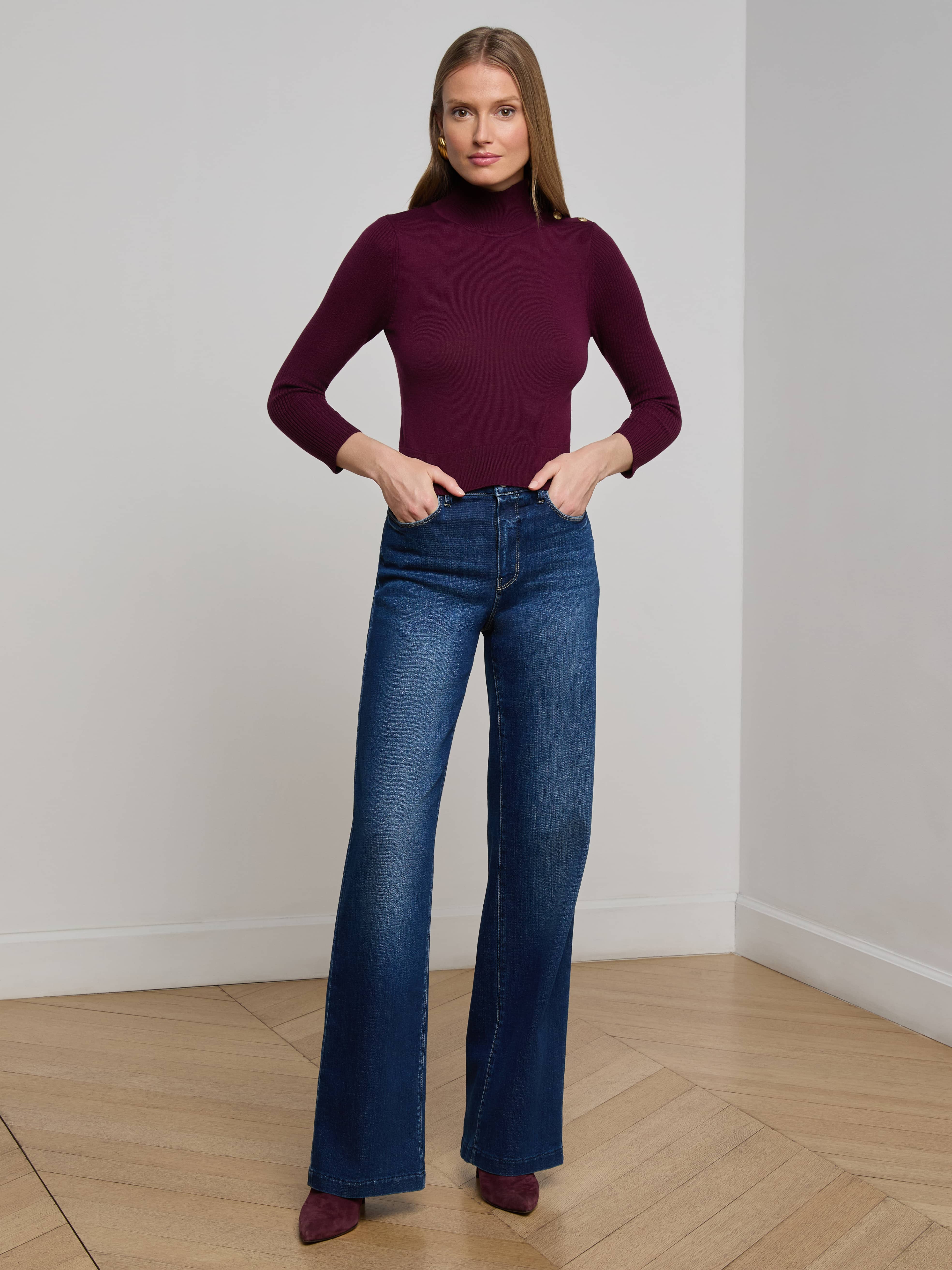 L'AGENCE - Kamdyn Cropped Sweater - Image 9