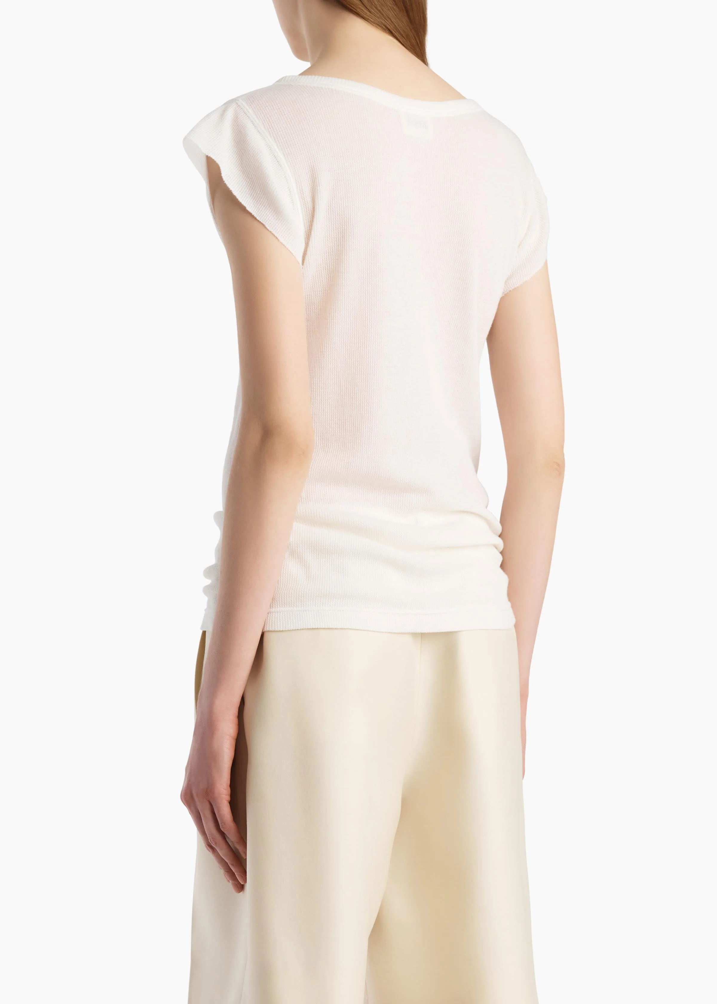 Khaite - Angel Top in Chalk Cashmere Jersey - Image 4