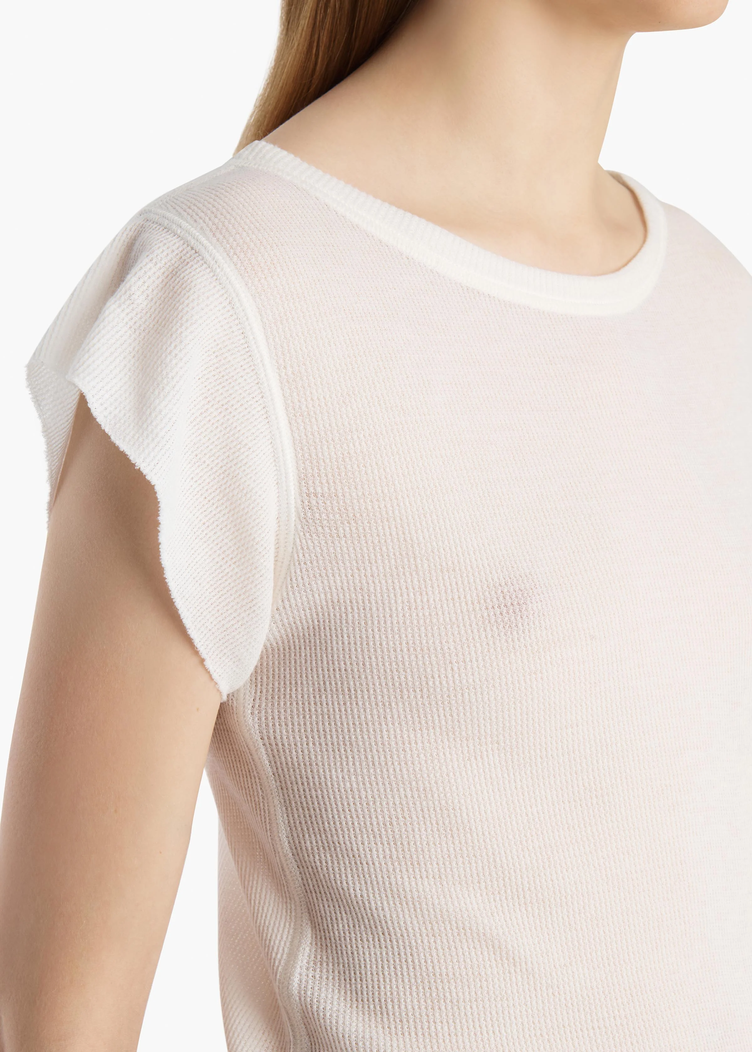 Khaite - Angel Top in Chalk Cashmere Jersey - Image 5