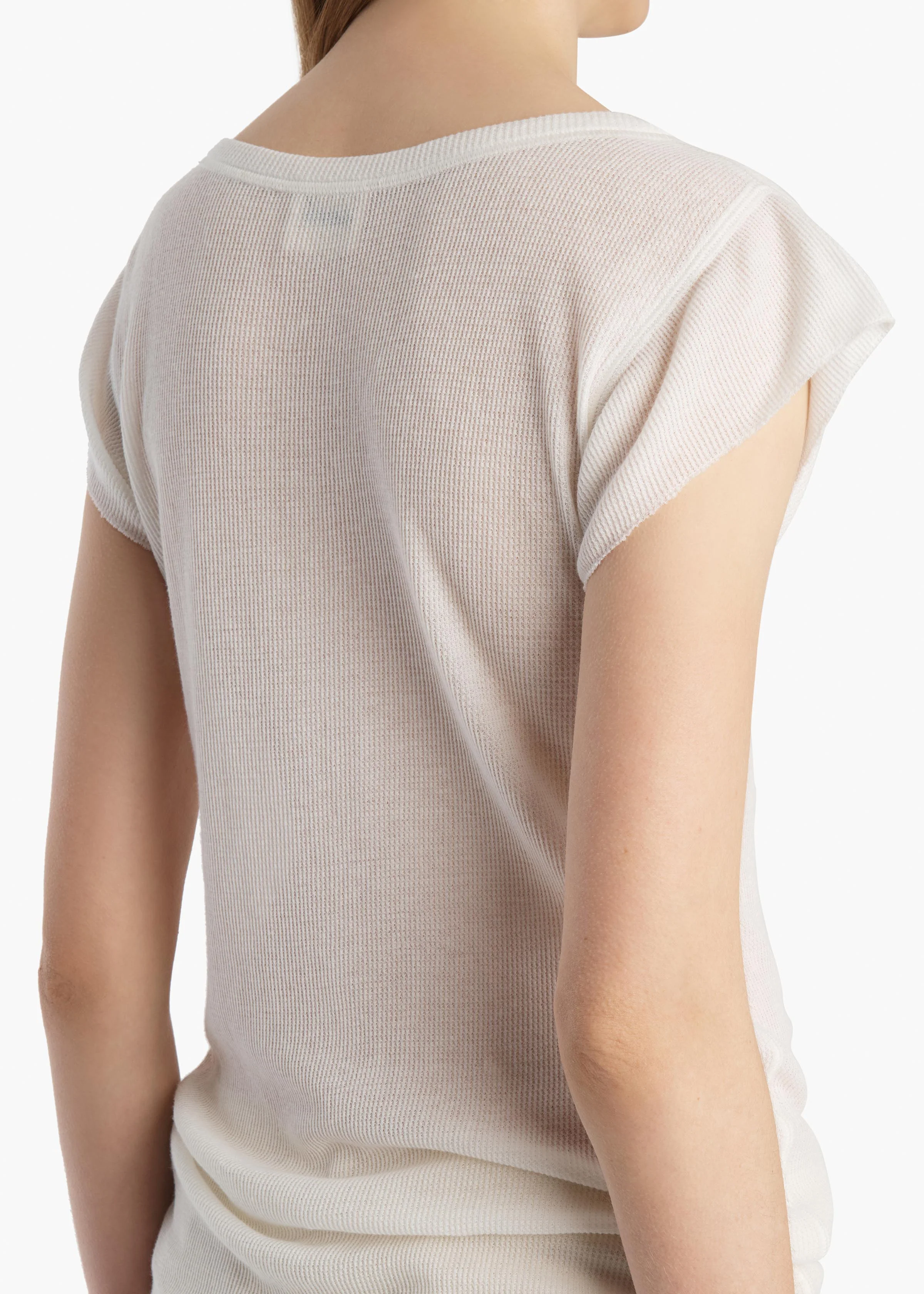 Khaite - Angel Top in Chalk Cashmere Jersey - Image 6