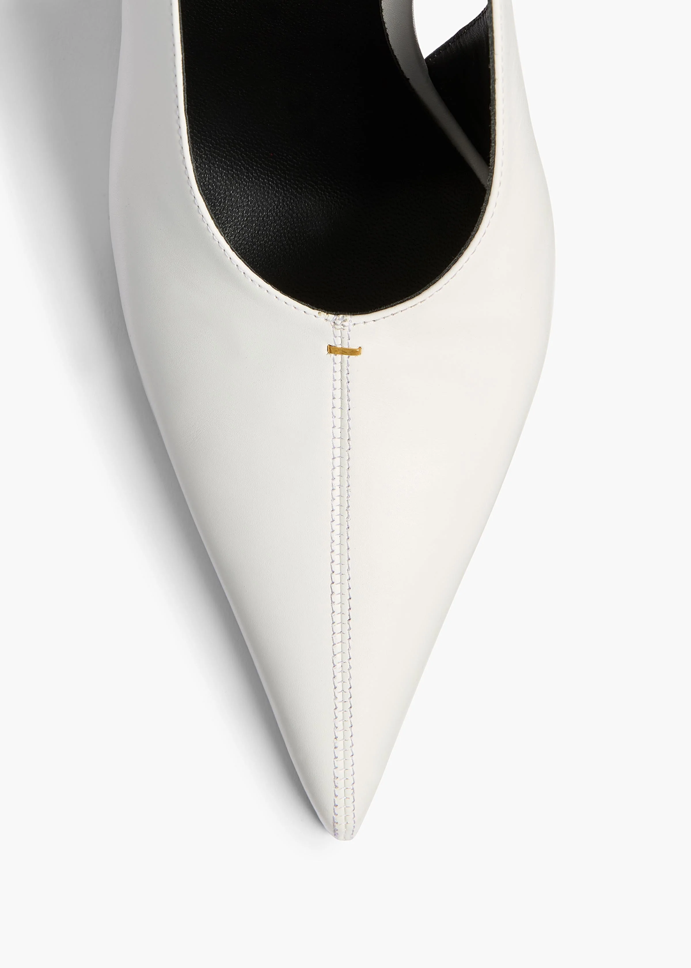 Khaite - Bella Pump in Chalk Glazed Leather - Image 3