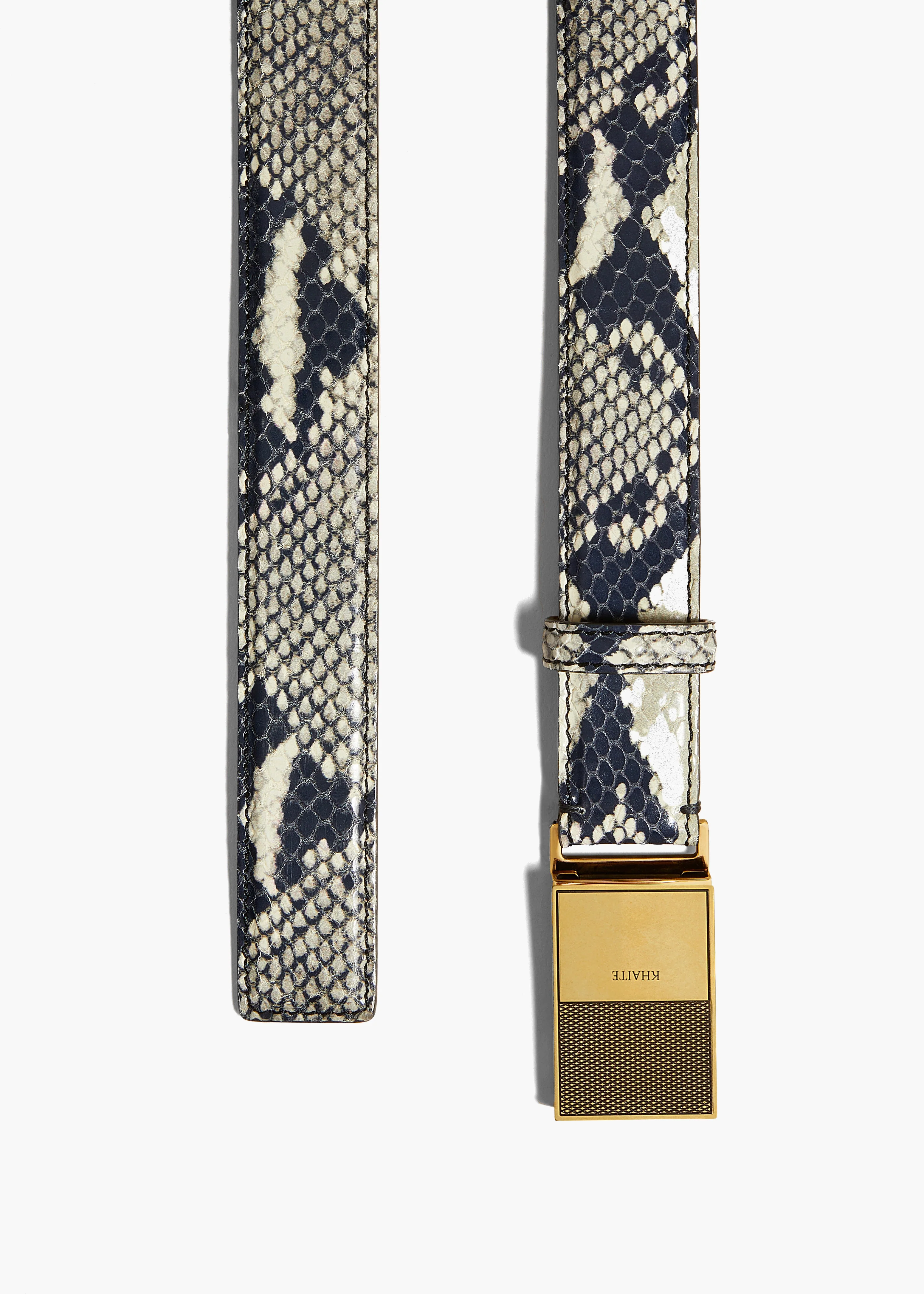 Khaite - Elio Belt in Natural Python - Embossed Leather with Antique Gold - Image 2