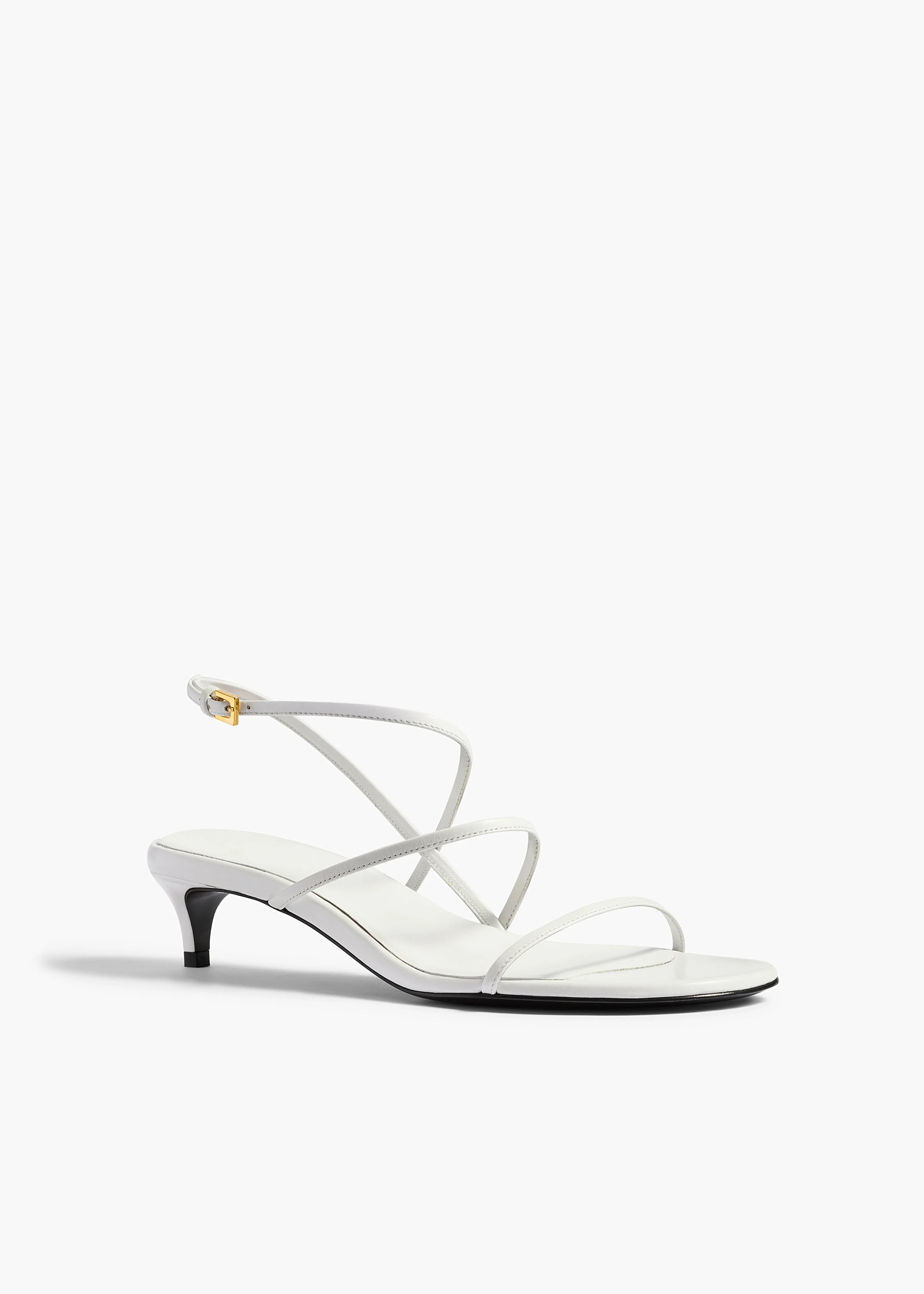 Khaite - Loop Kitten Heel Sandal in Chalk Leather - Image 2