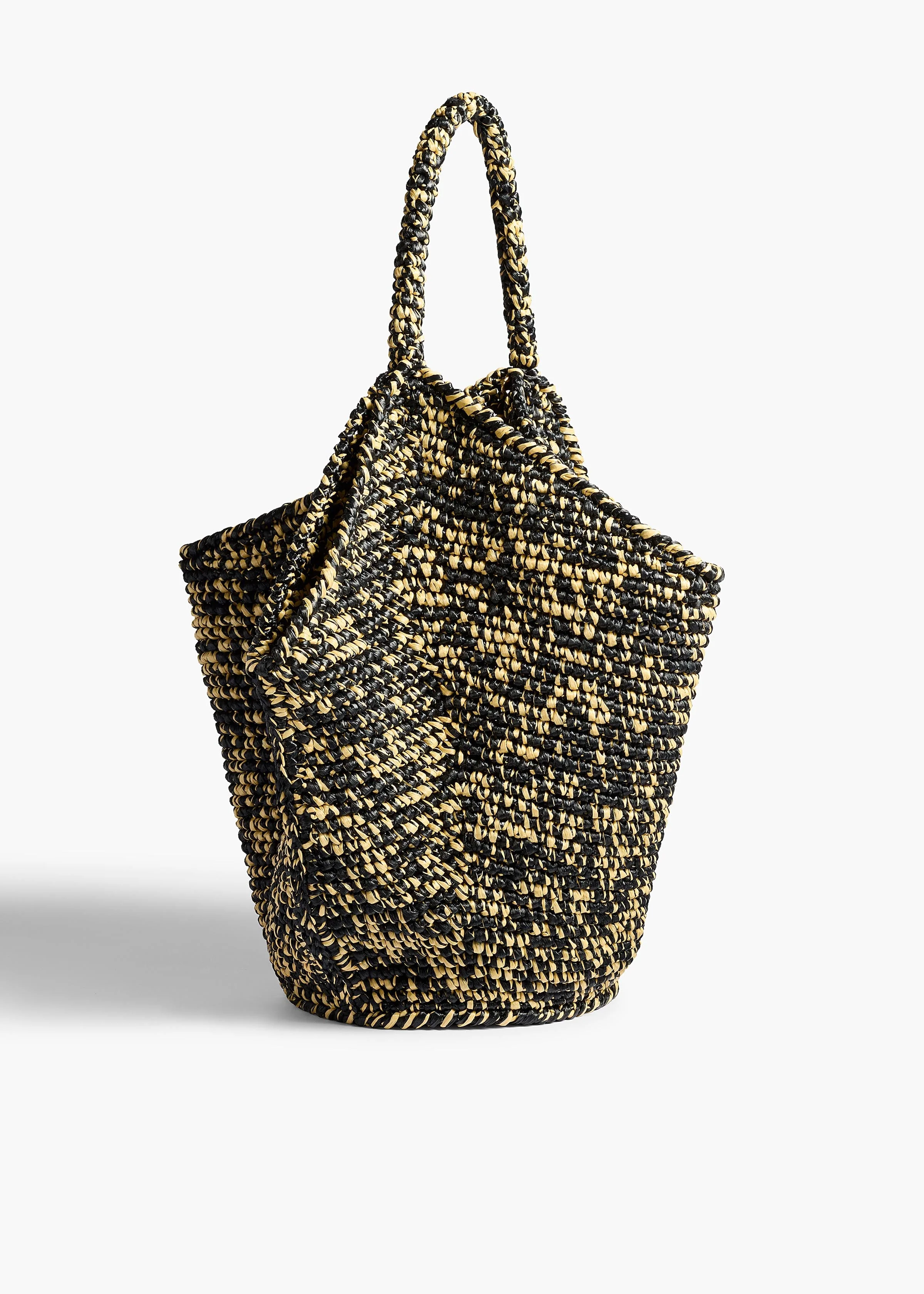 Khaite - Medium Lotus Tote in Black and White Raffia - Image 2