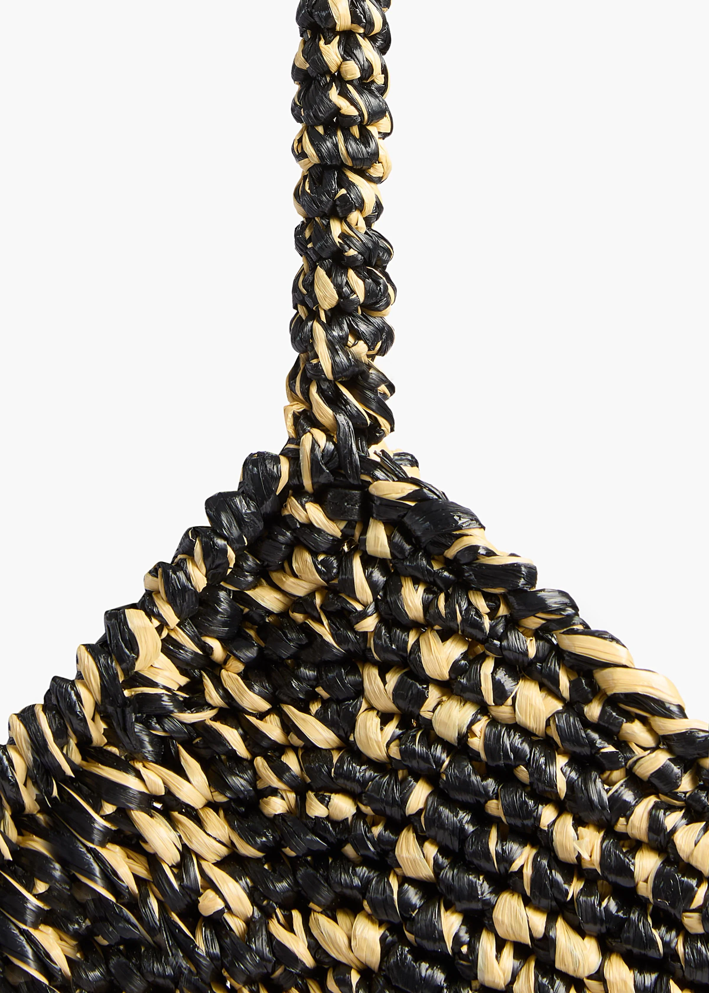 Khaite - Medium Lotus Tote in Black and White Raffia - Image 4