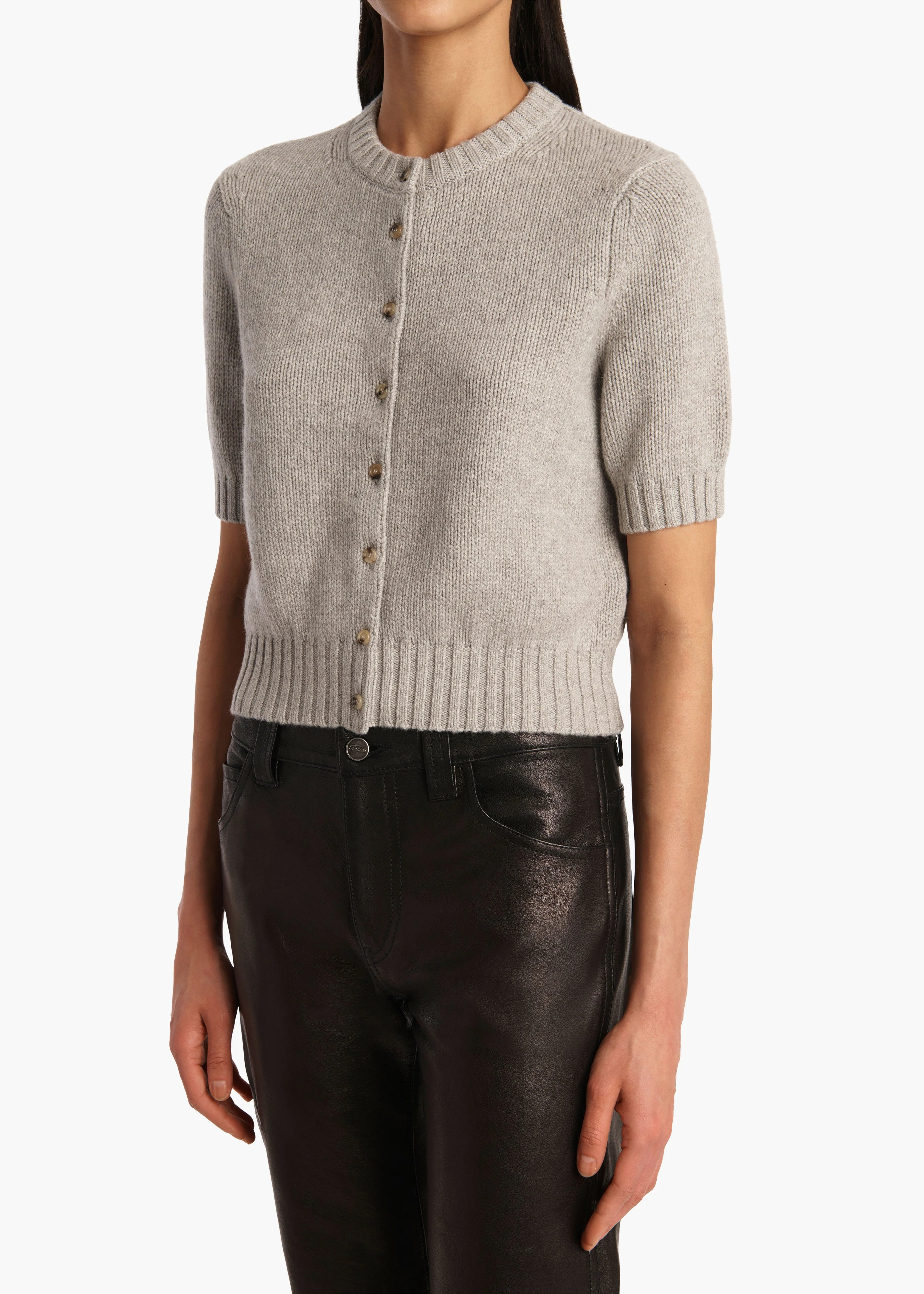 Khaite - Nora Cardigan in Heather Grey - Image 6