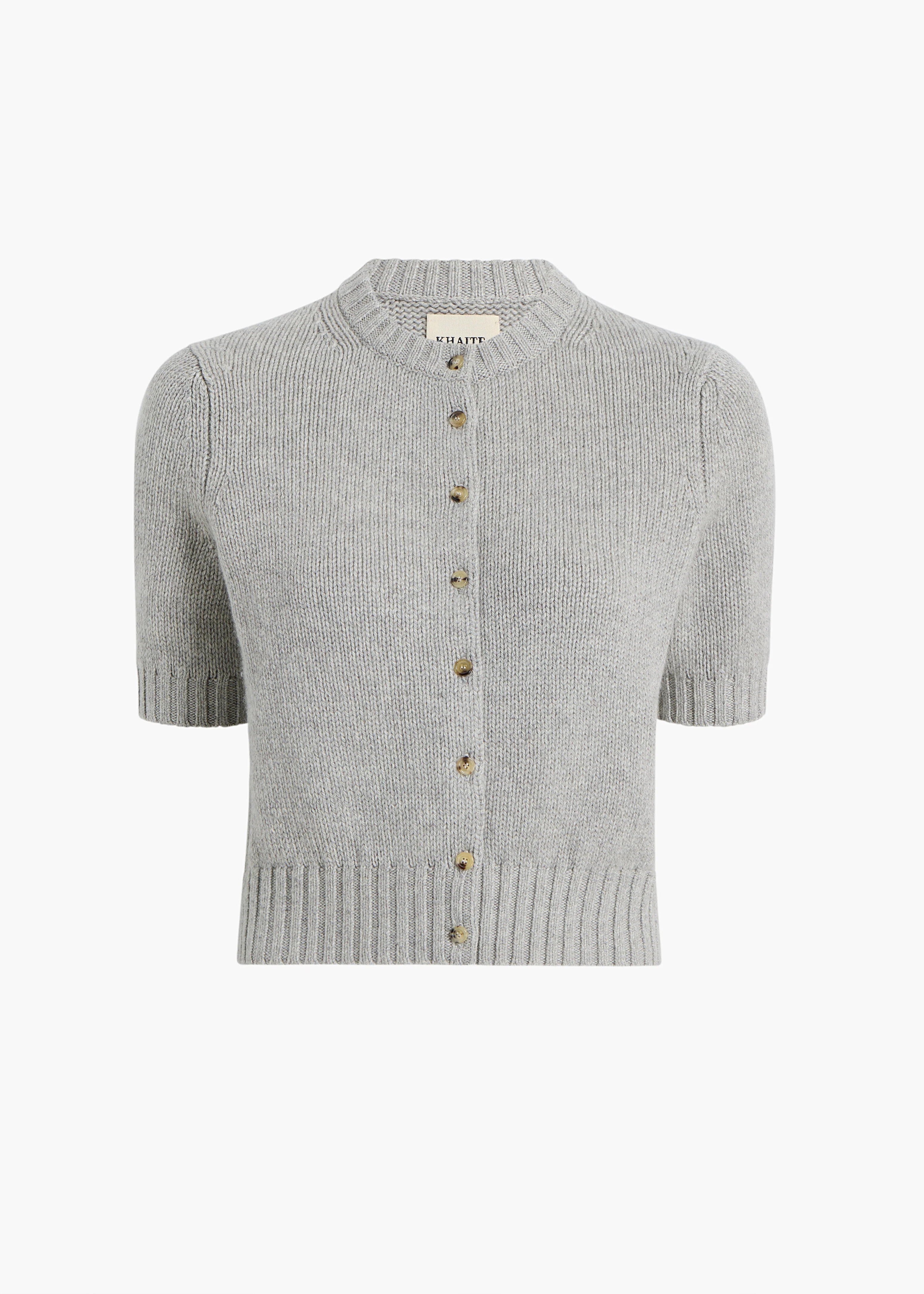 Khaite - Nora Cardigan in Heather Grey - Image 8