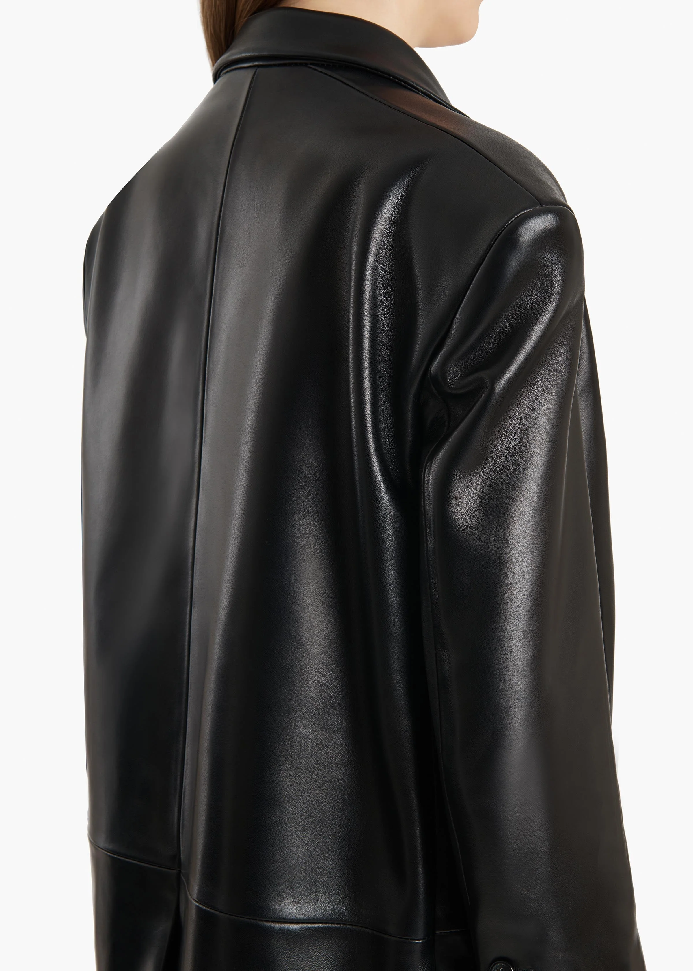 Khaite - Palto Jacket in Black Leather - Image 6