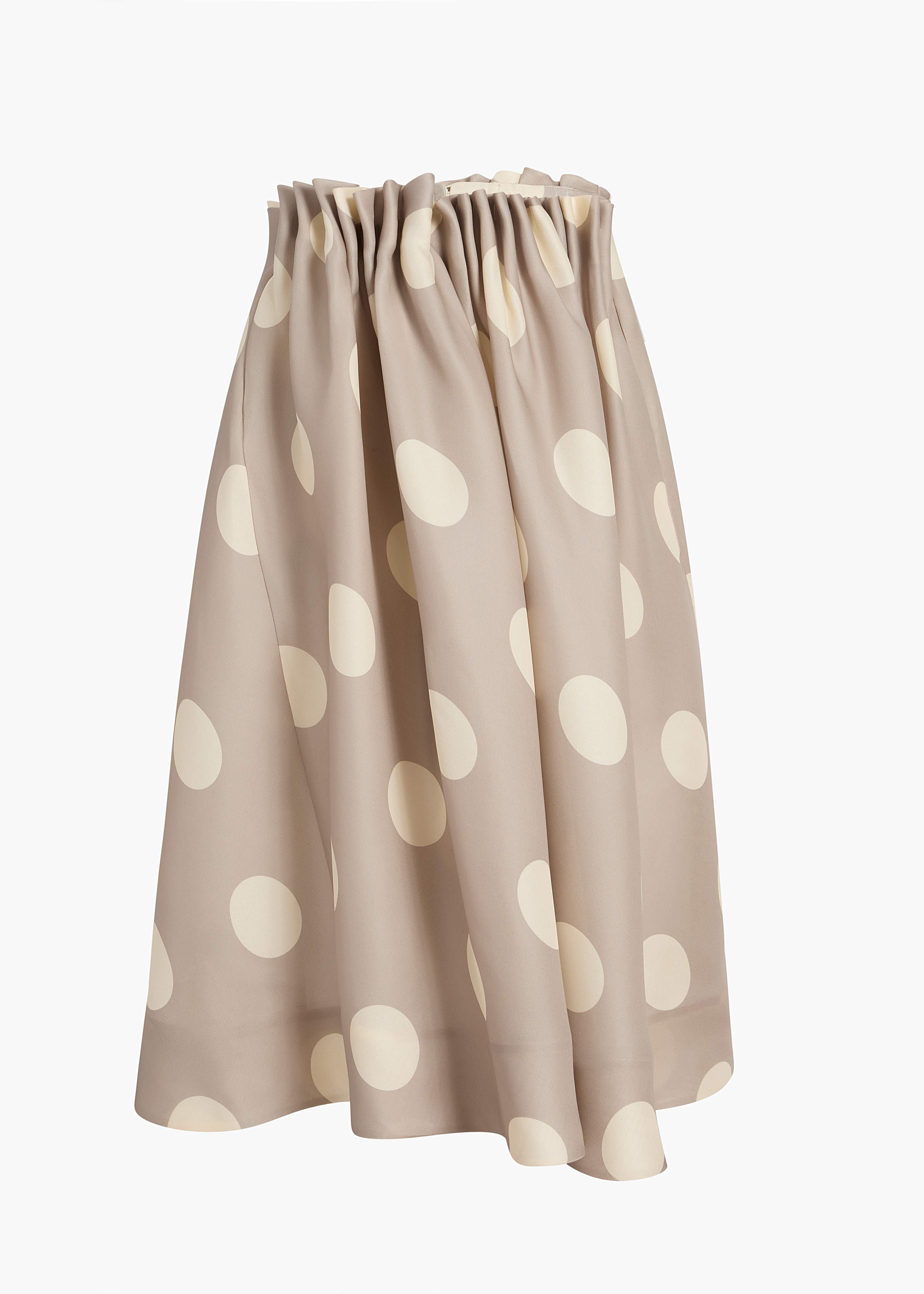 Khaite - Riley Skirt in Tea Stain with White Dots