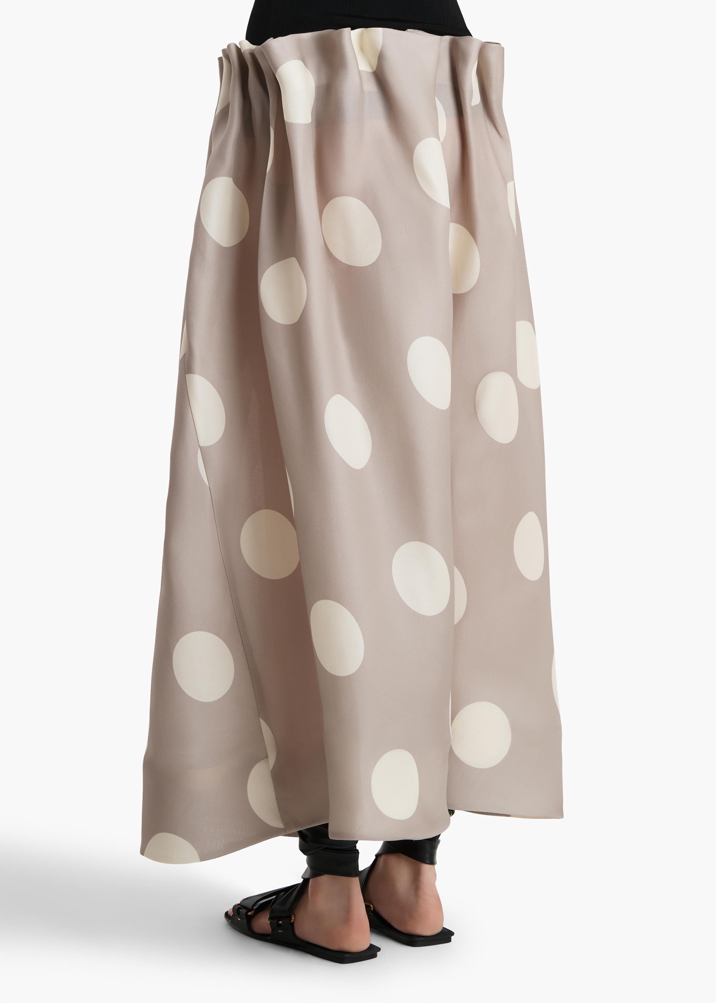 Khaite - Riley Skirt in Tea Stain with White Dots - Image 4