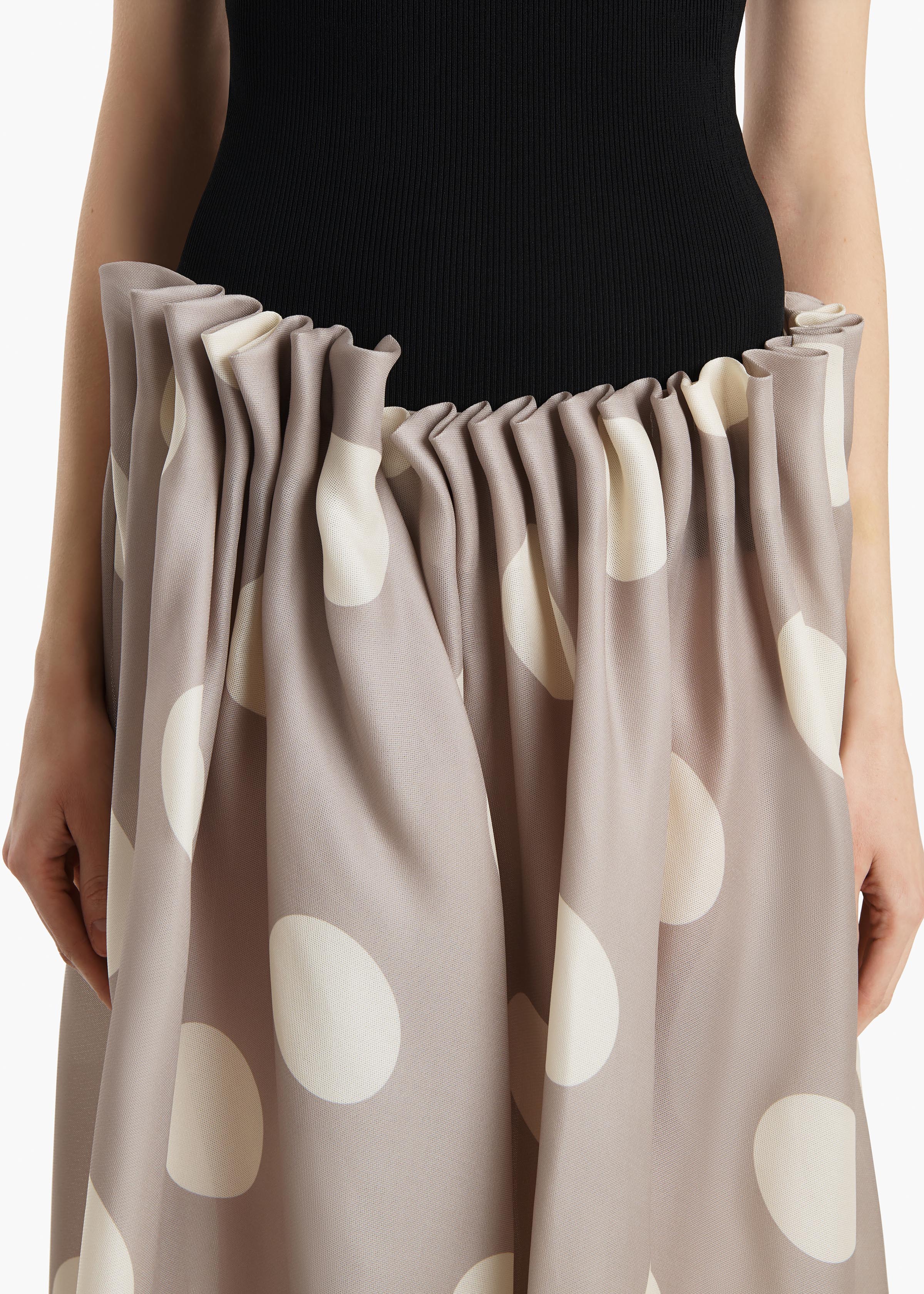 Khaite - Riley Skirt in Tea Stain with White Dots - Image 5