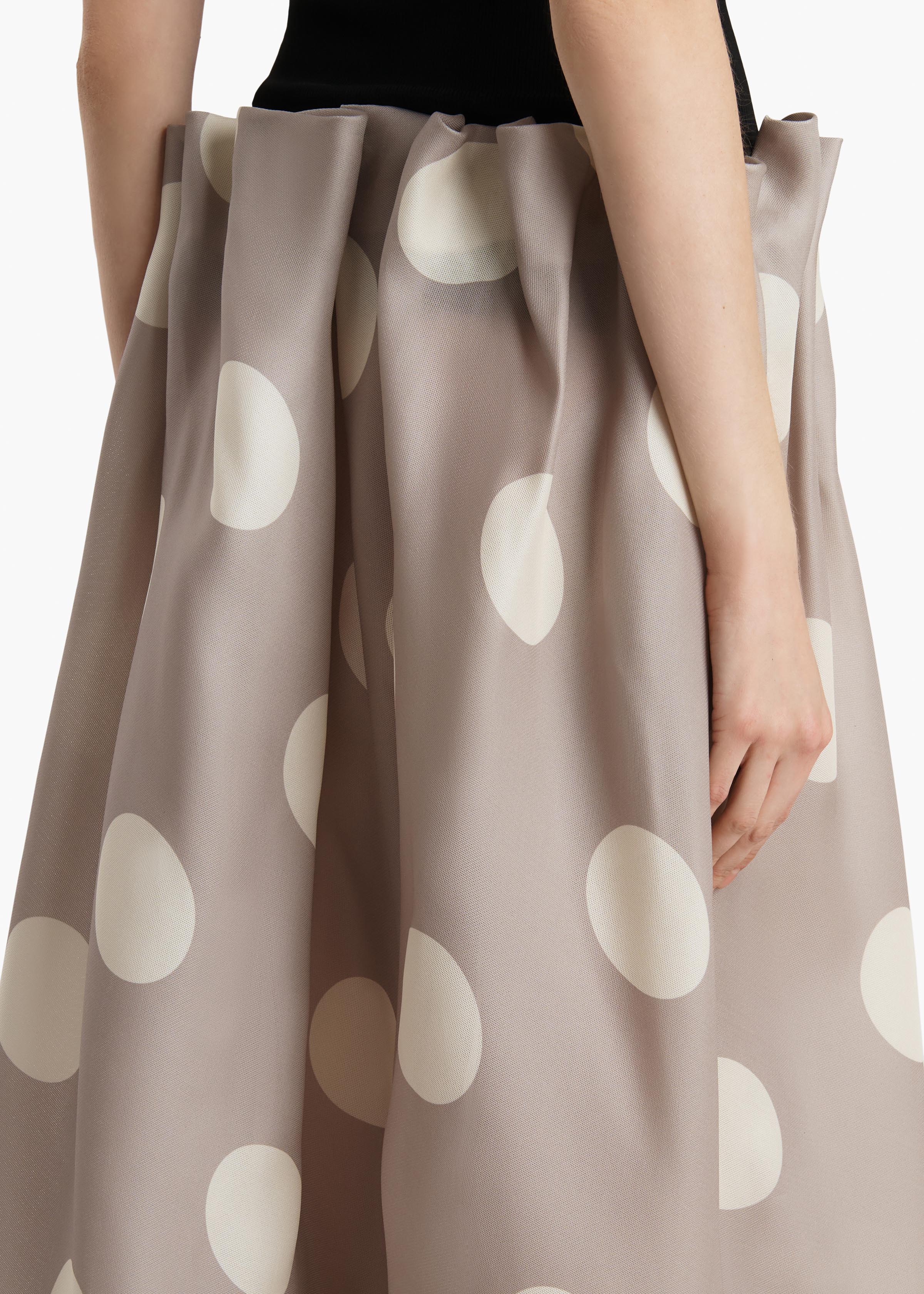 Khaite - Riley Skirt in Tea Stain with White Dots - Image 6