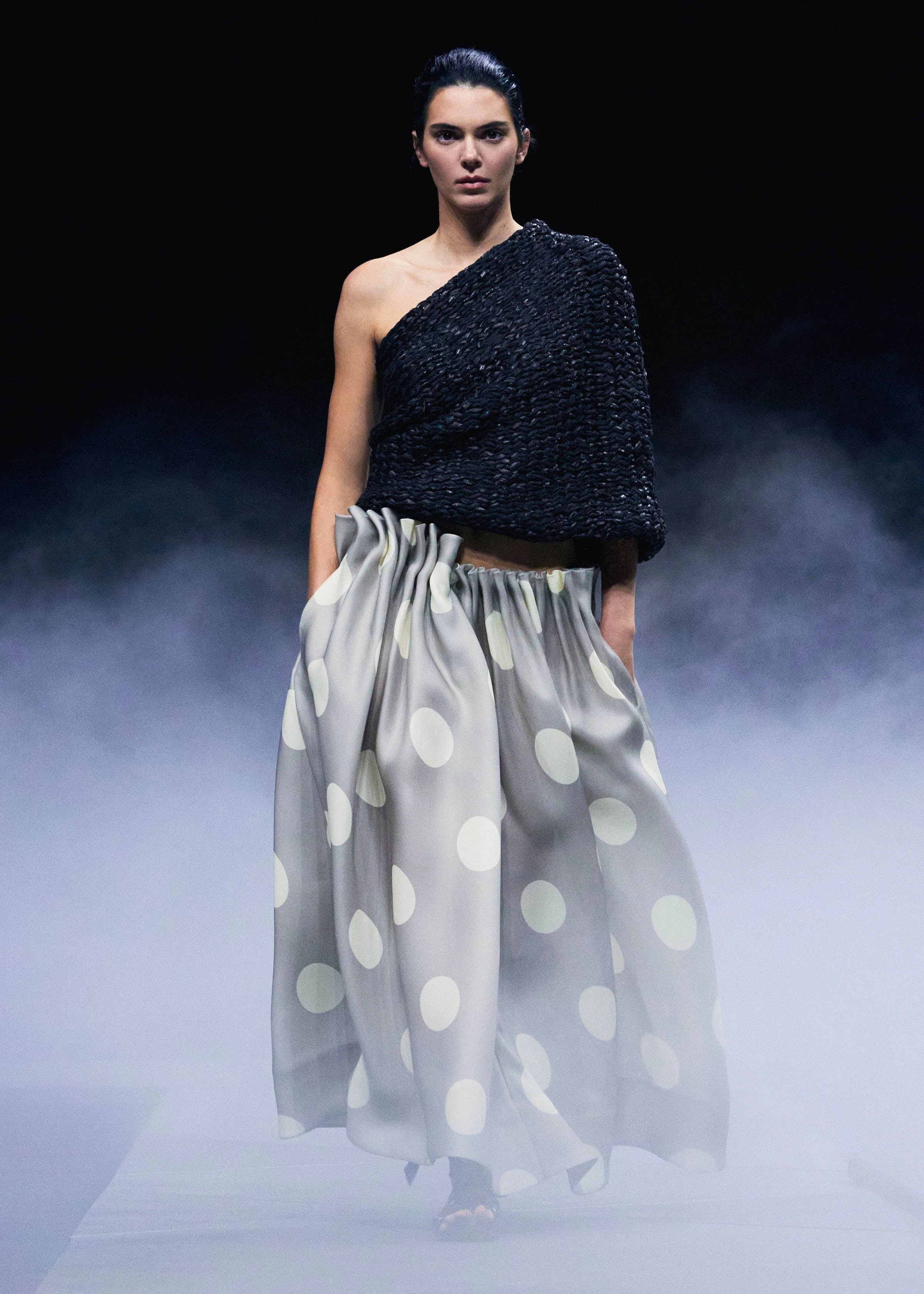 Khaite - Riley Skirt in Tea Stain with White Dots - Image 7