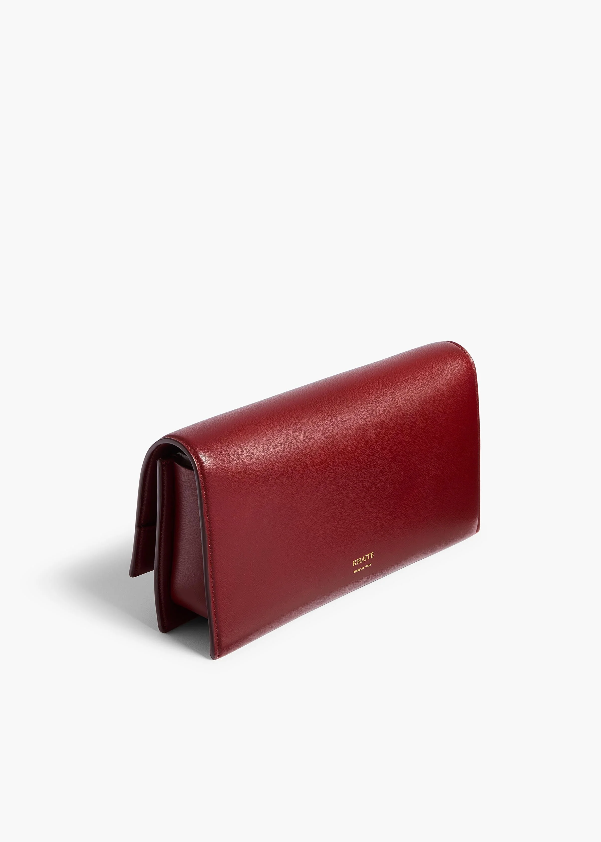 Khaite - Sculpted Hand Clutch in Oxblood Leather - Image 2