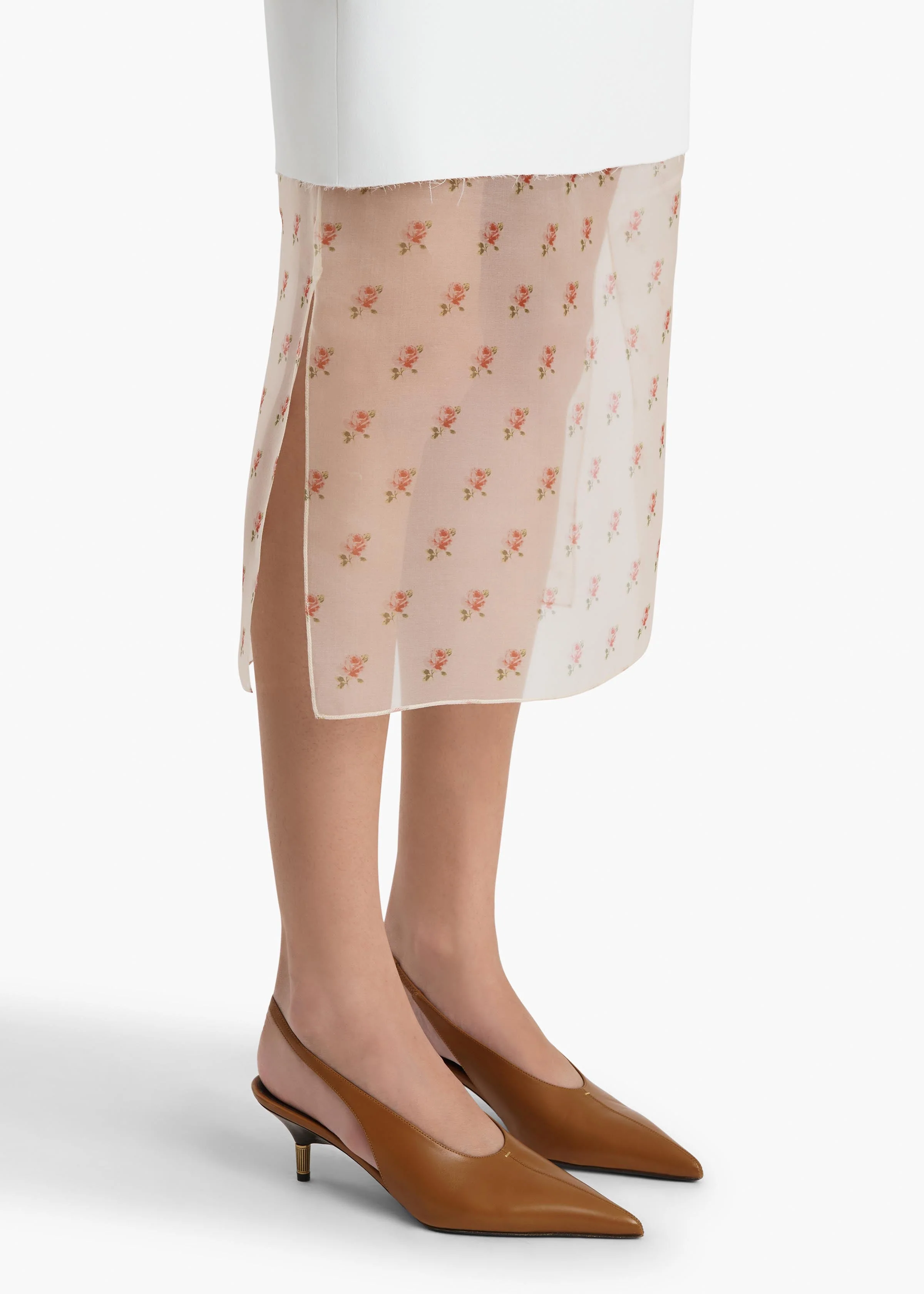Khaite - Sybil Skirt in Chalk with Ditsy Rose Print - Image 5