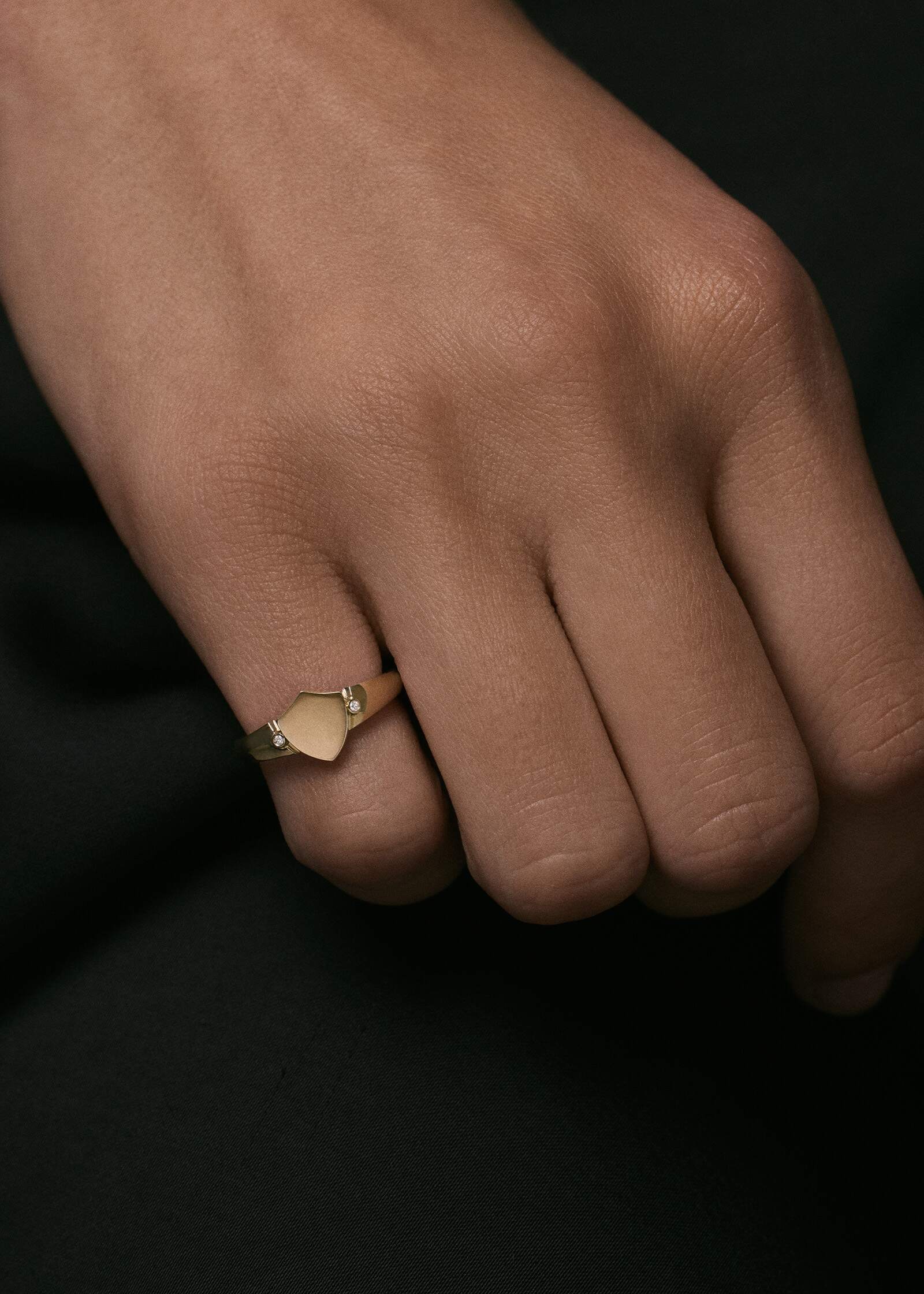 Kinn - Ace Shield Diamond Signet Ring - Image 5