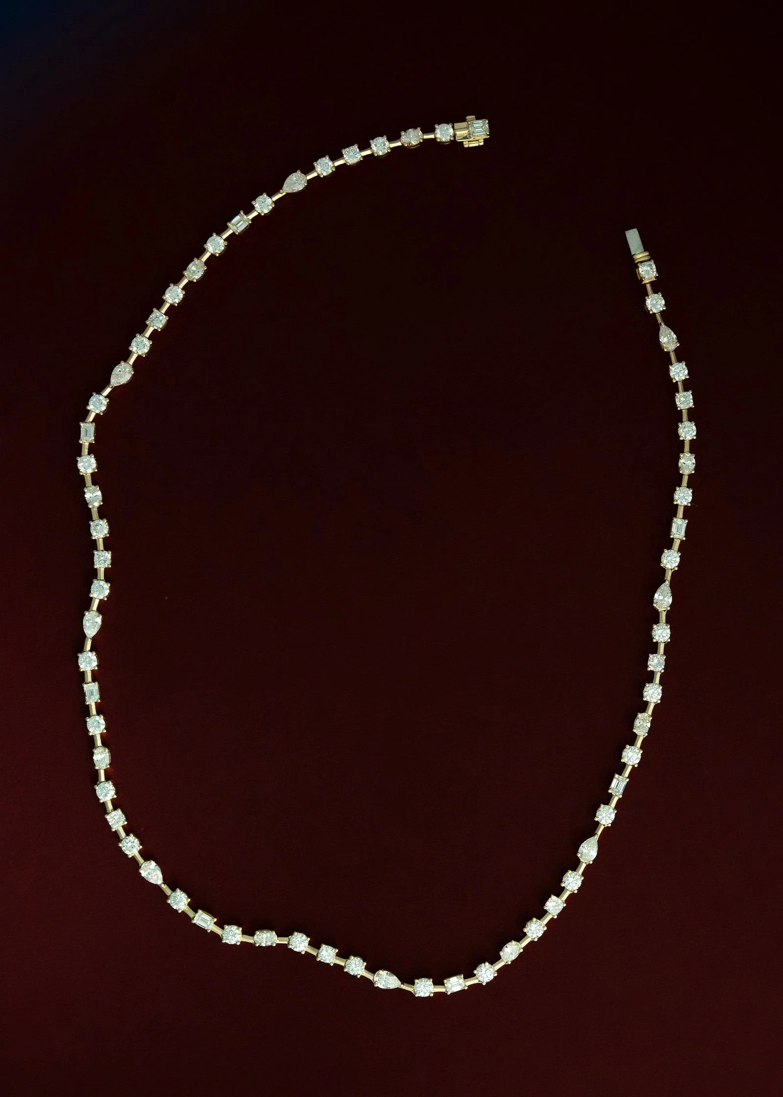 Kinn - Amara Fancy Shape Tennis Necklace Yellow Gold - Image 2