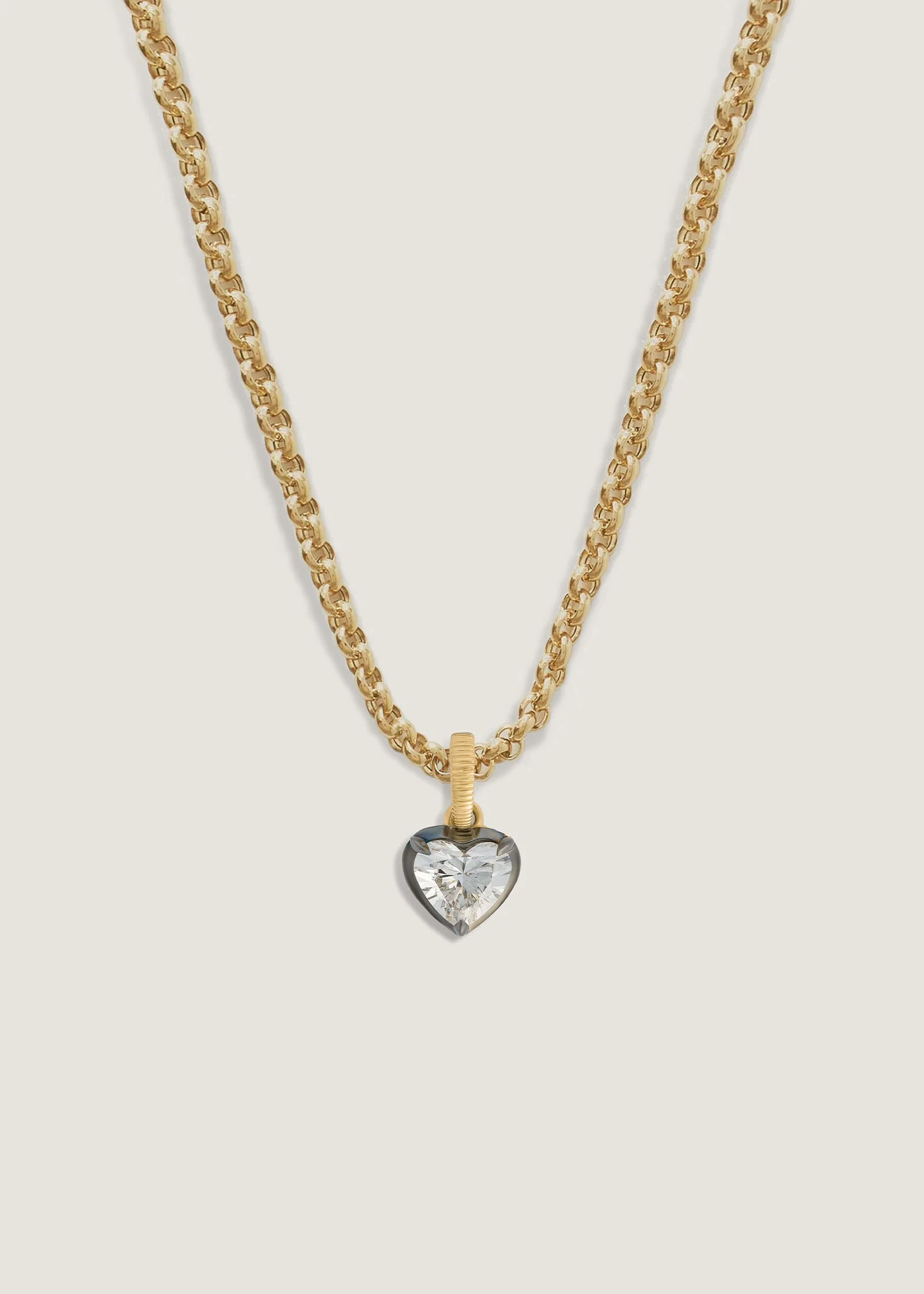 Kinn - Clara Black Rhodium Heart Pendant Necklace - Image 3