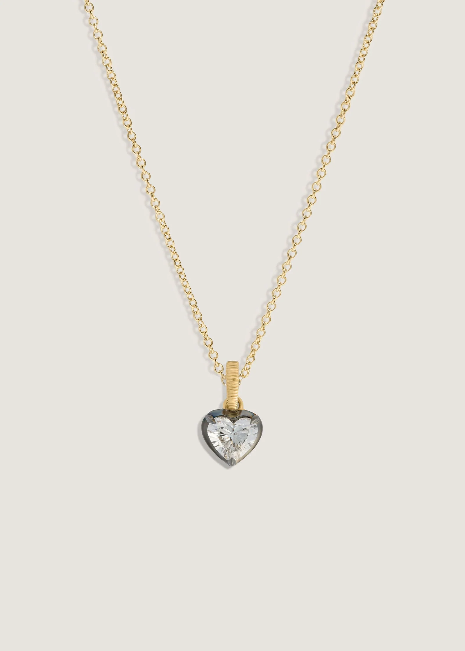 Kinn - Clara Black Rhodium Heart Pendant Necklace - Image 4