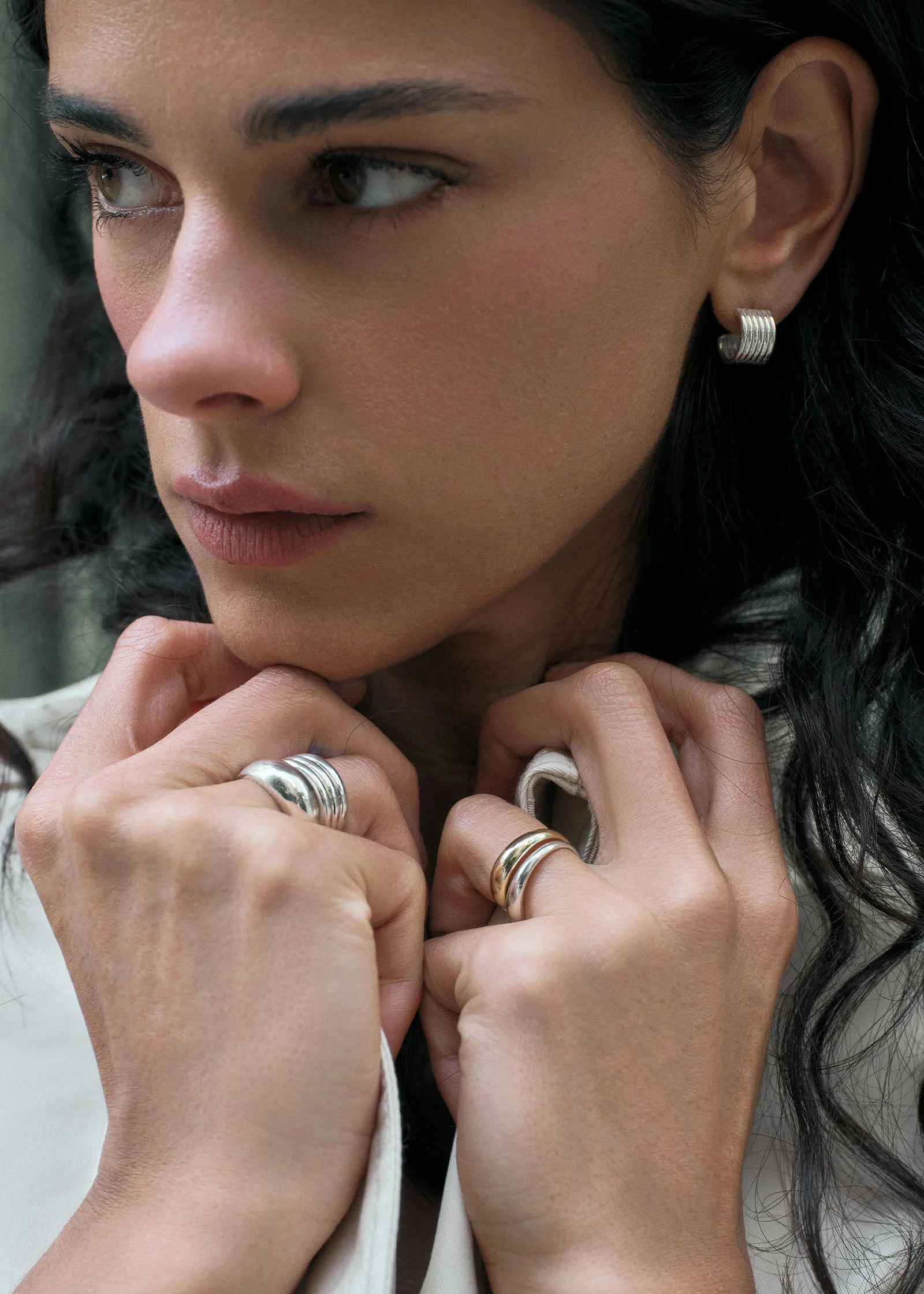 Kinn - Mercer Cuff Hoops Silver - Image 3