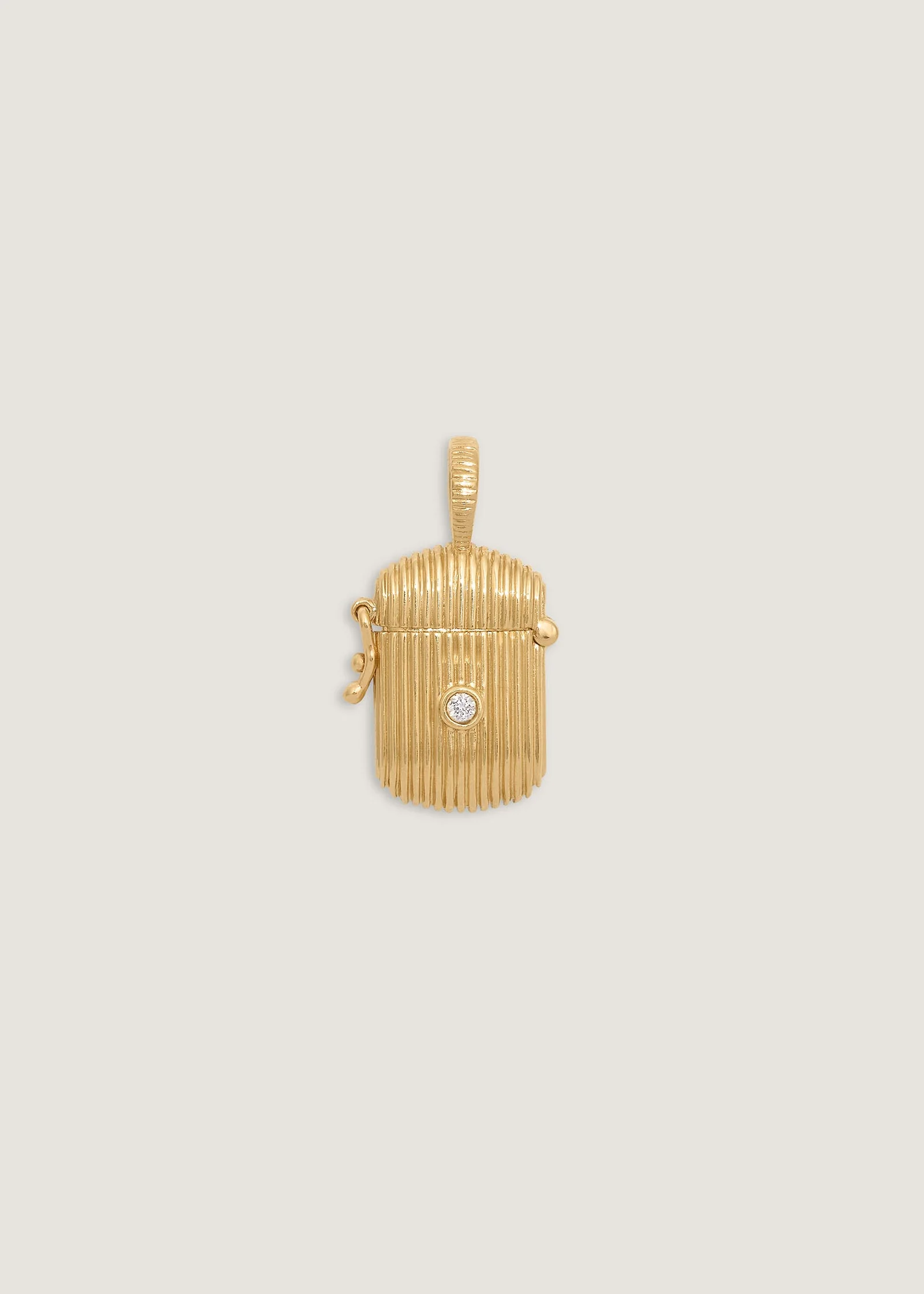 Kinn - Relic Ribbed Locket Necklace Diamond - Image 5