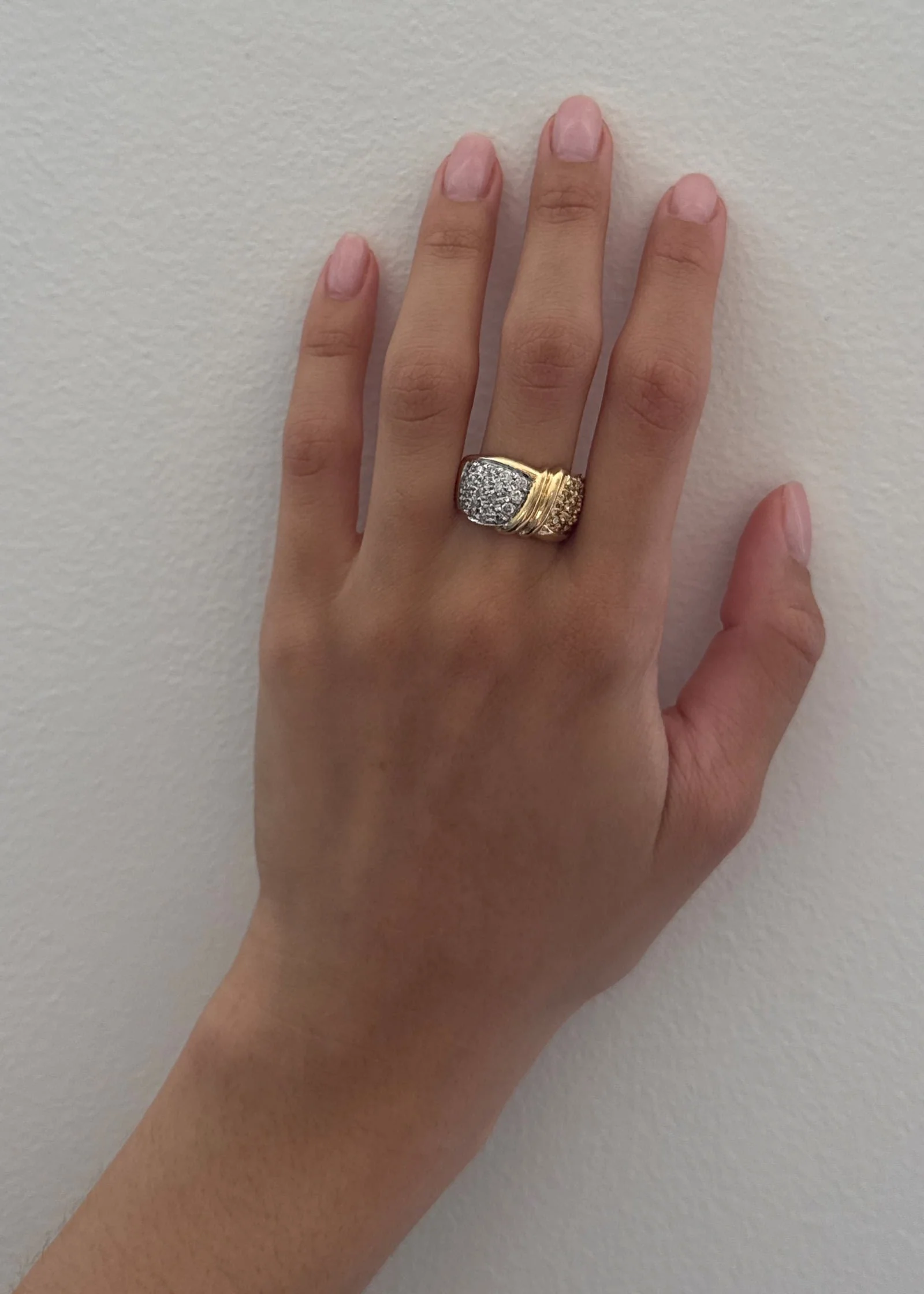 Kinn - Vintage Pavé Yellow Diamond 14k Arch Ring - Image 2