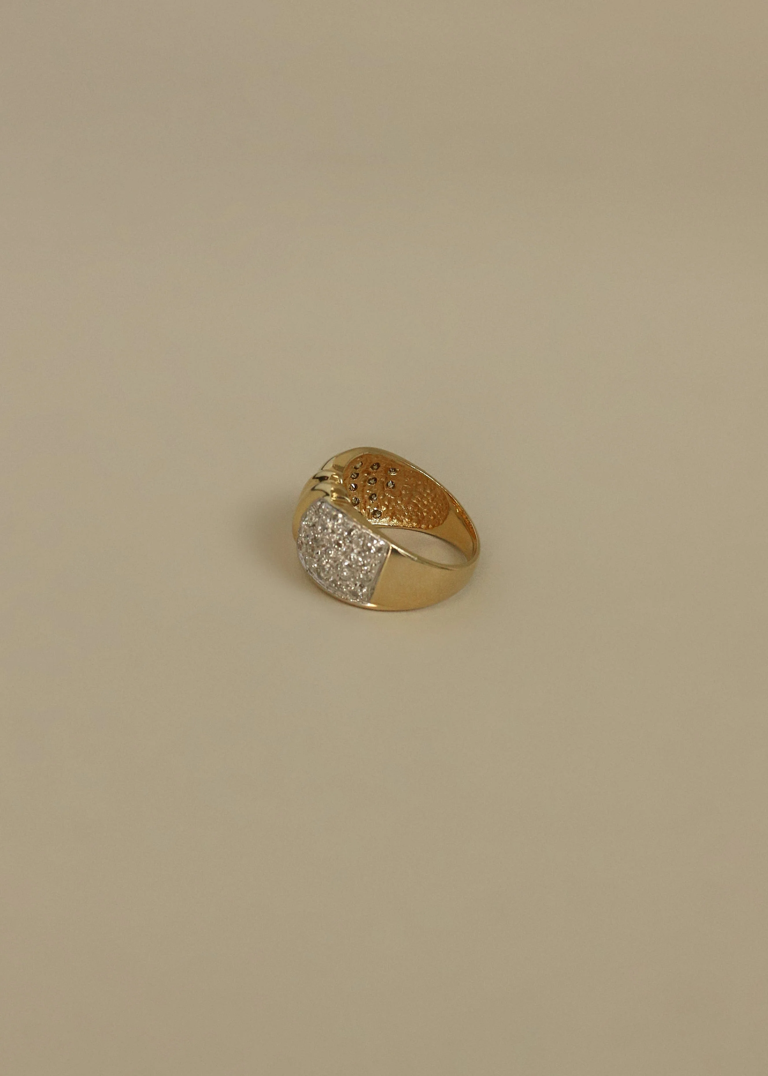 Kinn - Vintage Pavé Yellow Diamond 14k Arch Ring - Image 3