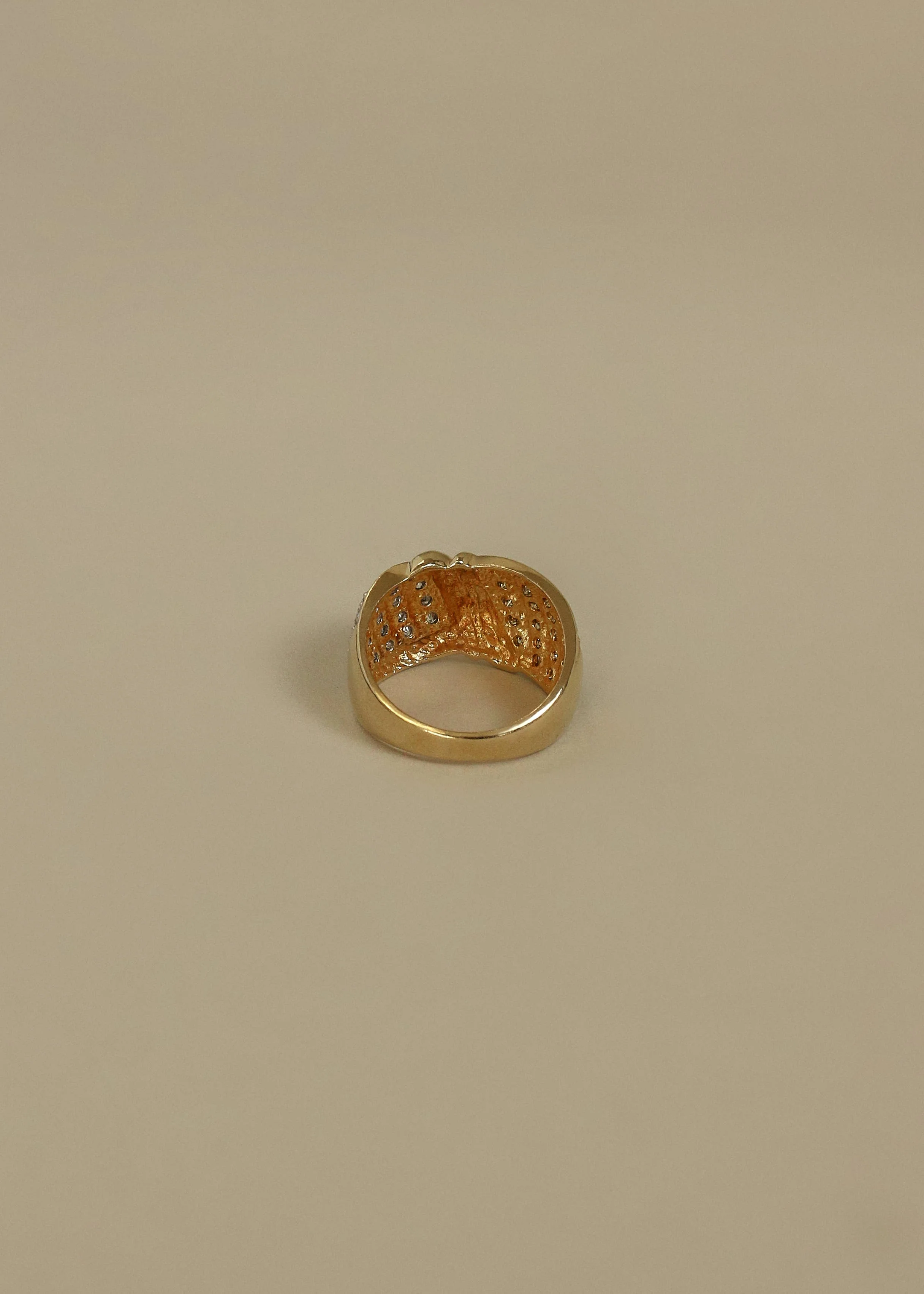 Kinn - Vintage Pavé Yellow Diamond 14k Arch Ring - Image 4