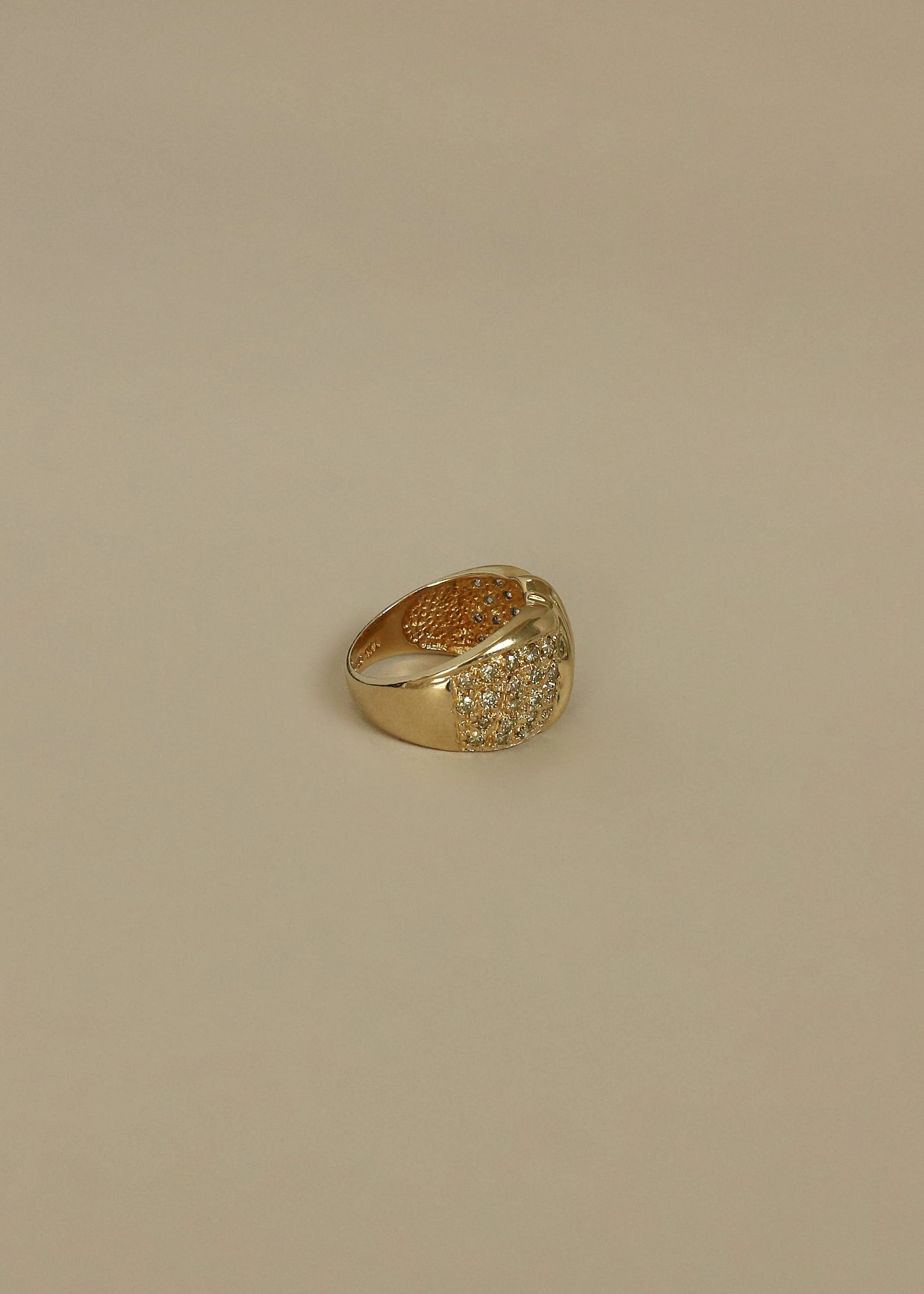 Kinn - Vintage Pavé Yellow Diamond 14k Arch Ring - Image 5