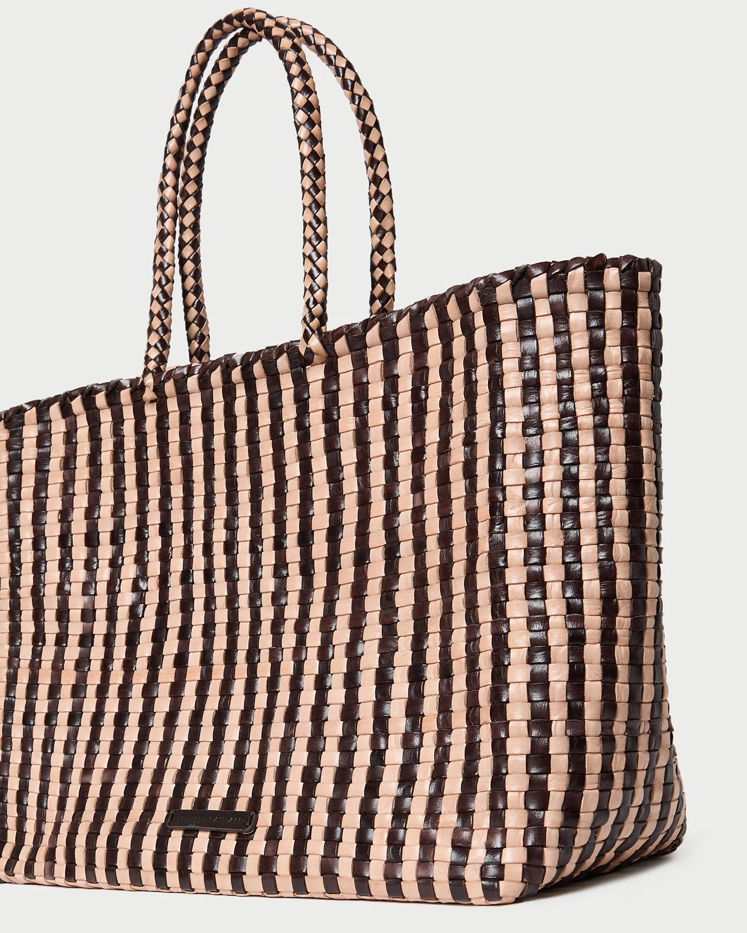 Loeffler Randall - Klara Chocolate/Sand Woven Tote - Image 2