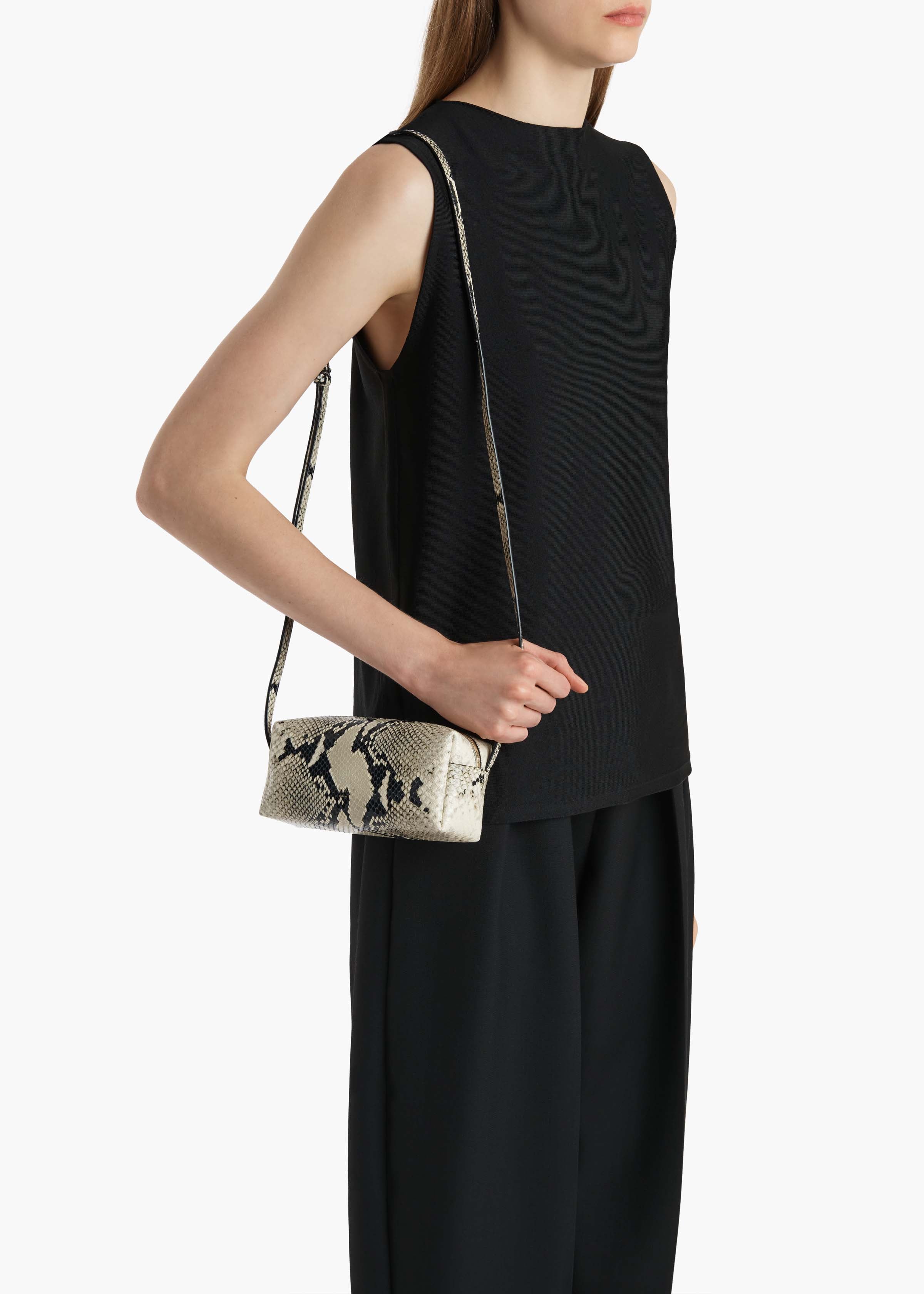 Khaite - Mini Kye Crossbody Bag in Natural Python - Embossed Leather - Image 11