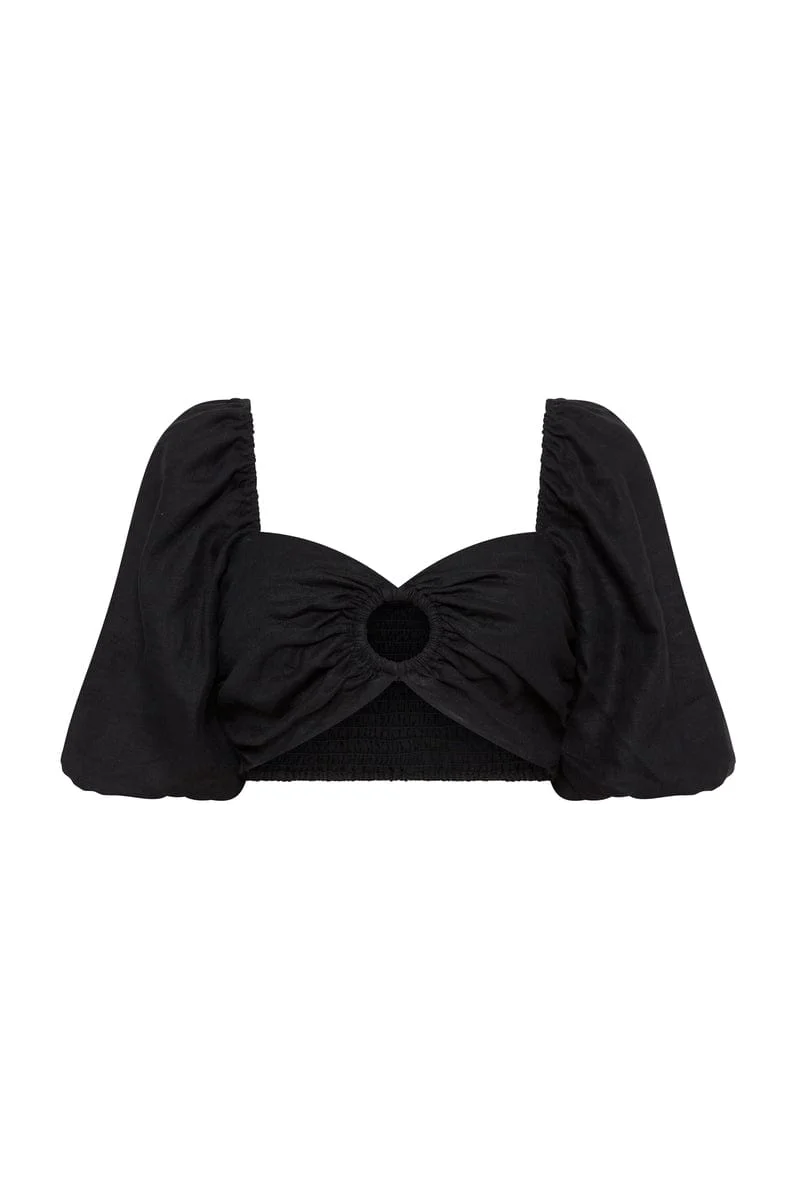 Faithfull - La Marches Top Plain Black - Final Sale - Image 7