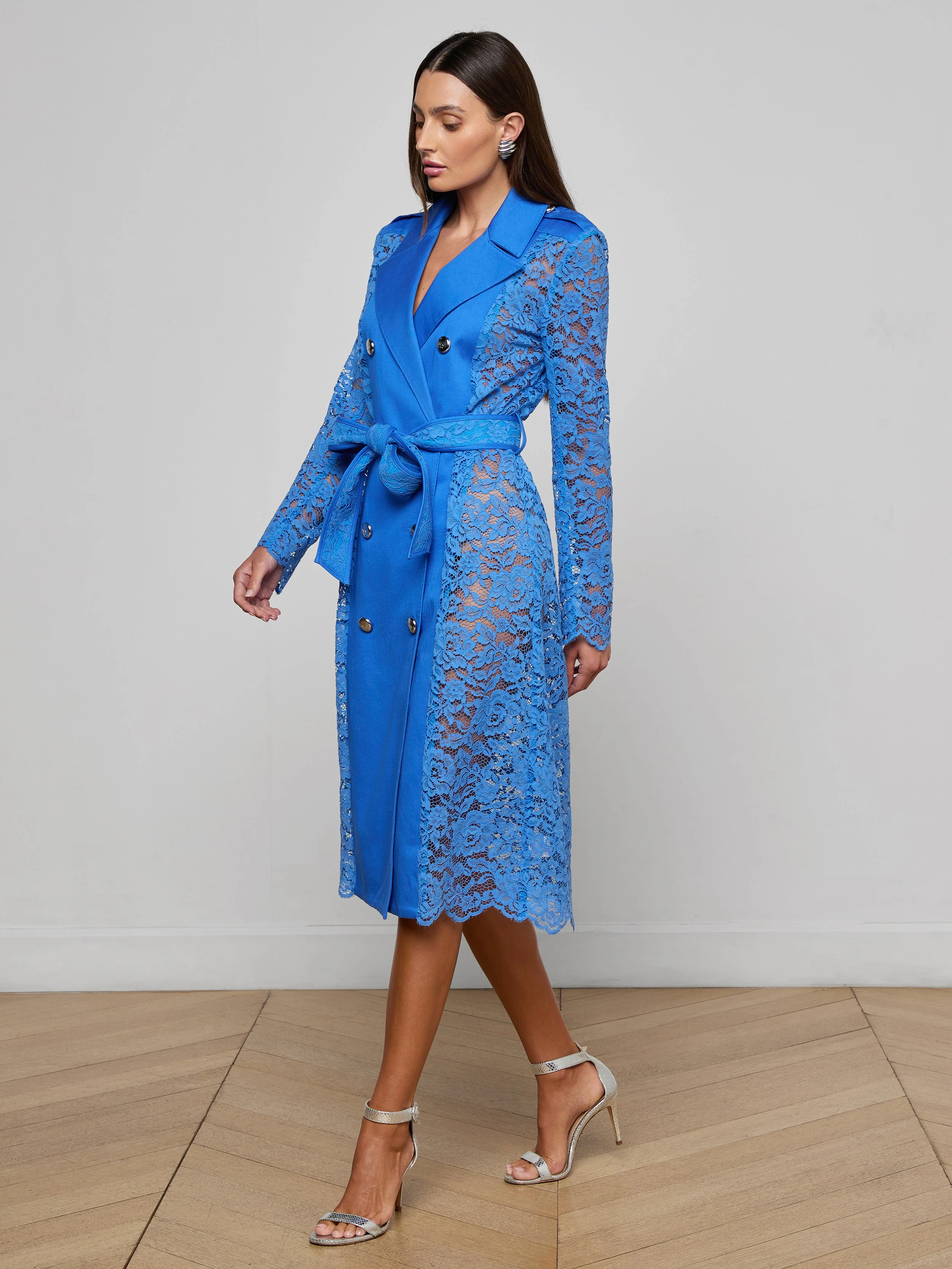 L'AGENCE - Amata Lace Trench Coat - Image 3