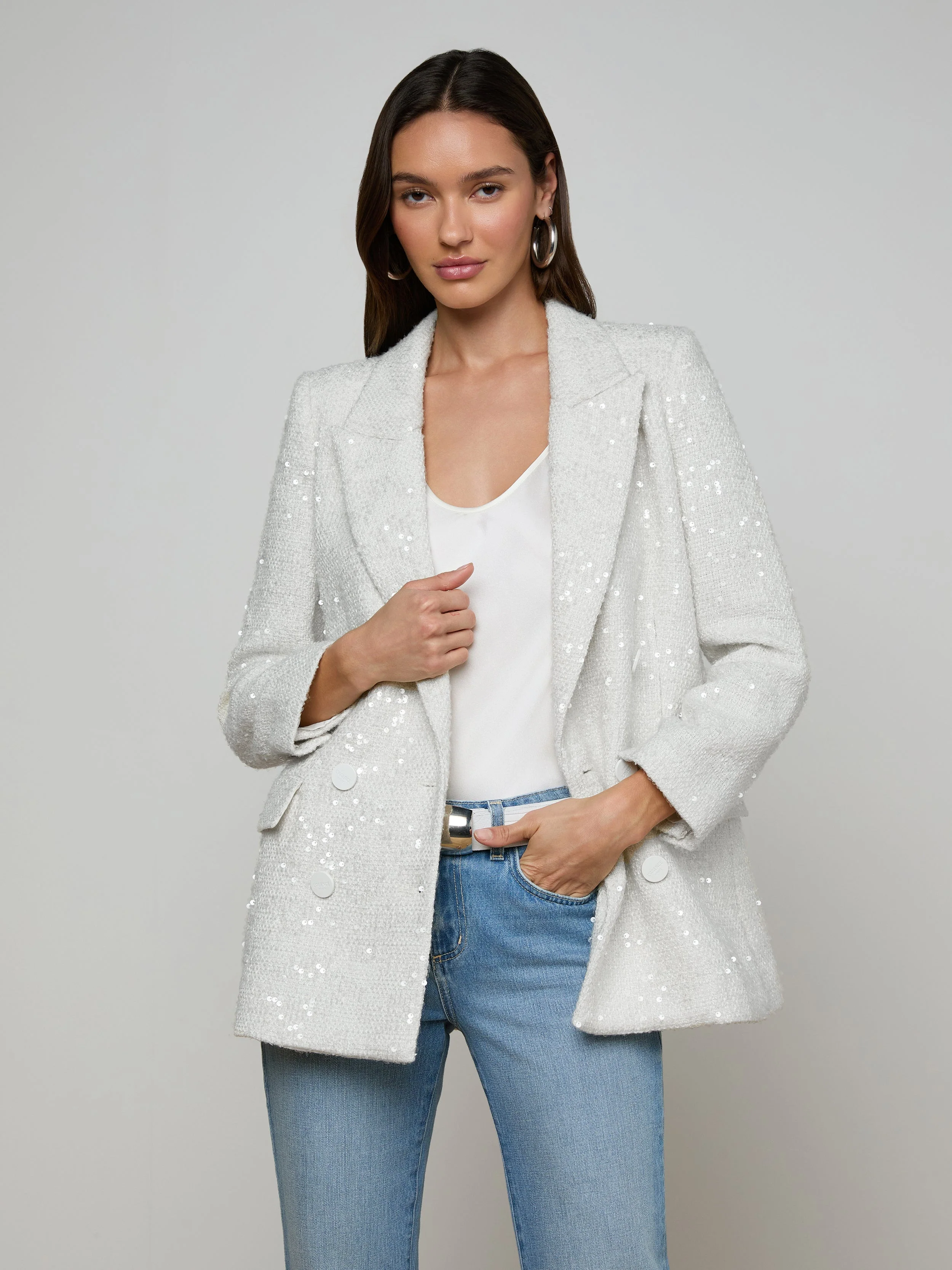 L'AGENCE - Cambrie Oversized Sequin Blazer