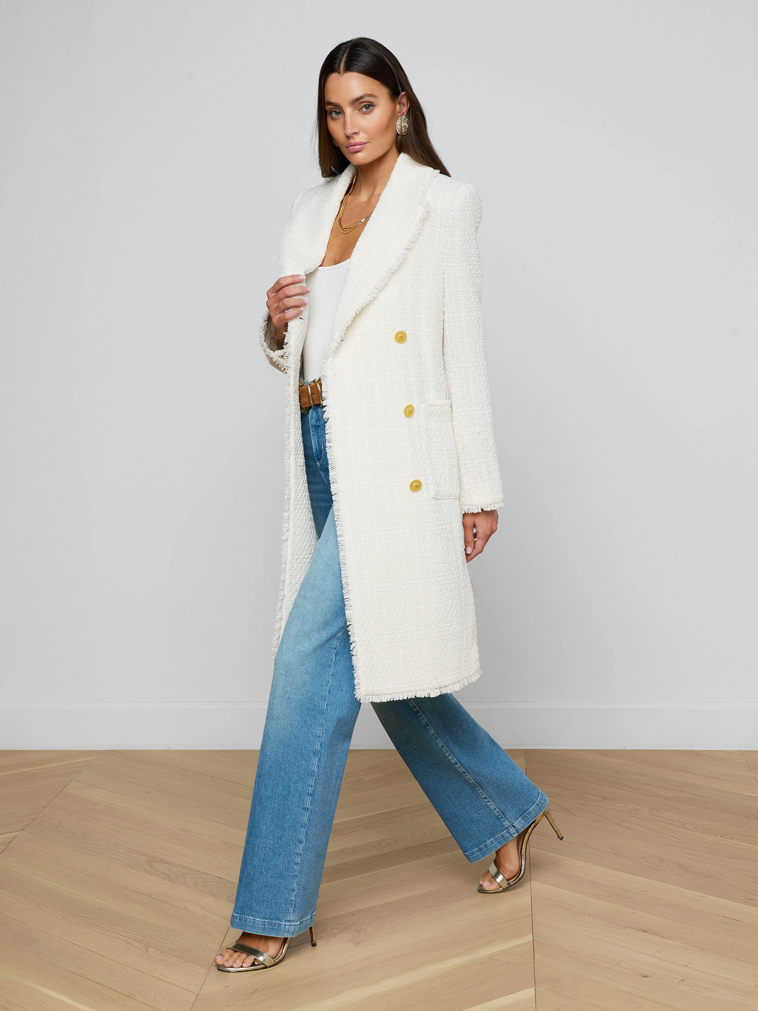 L'AGENCE - Cooper Tweed Trench Coat - Image 4