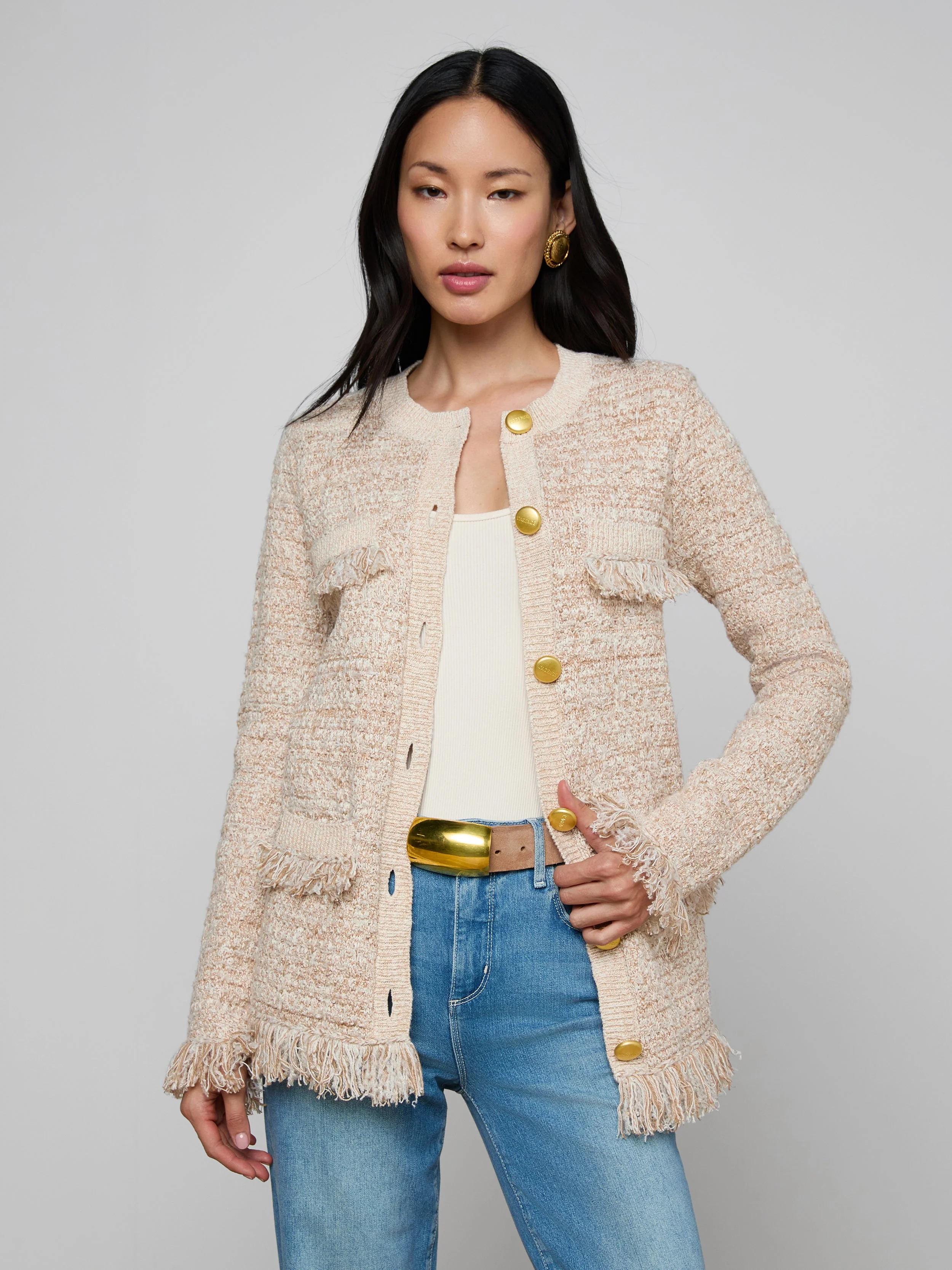 L'AGENCE - Kastoria Fringe Cardigan