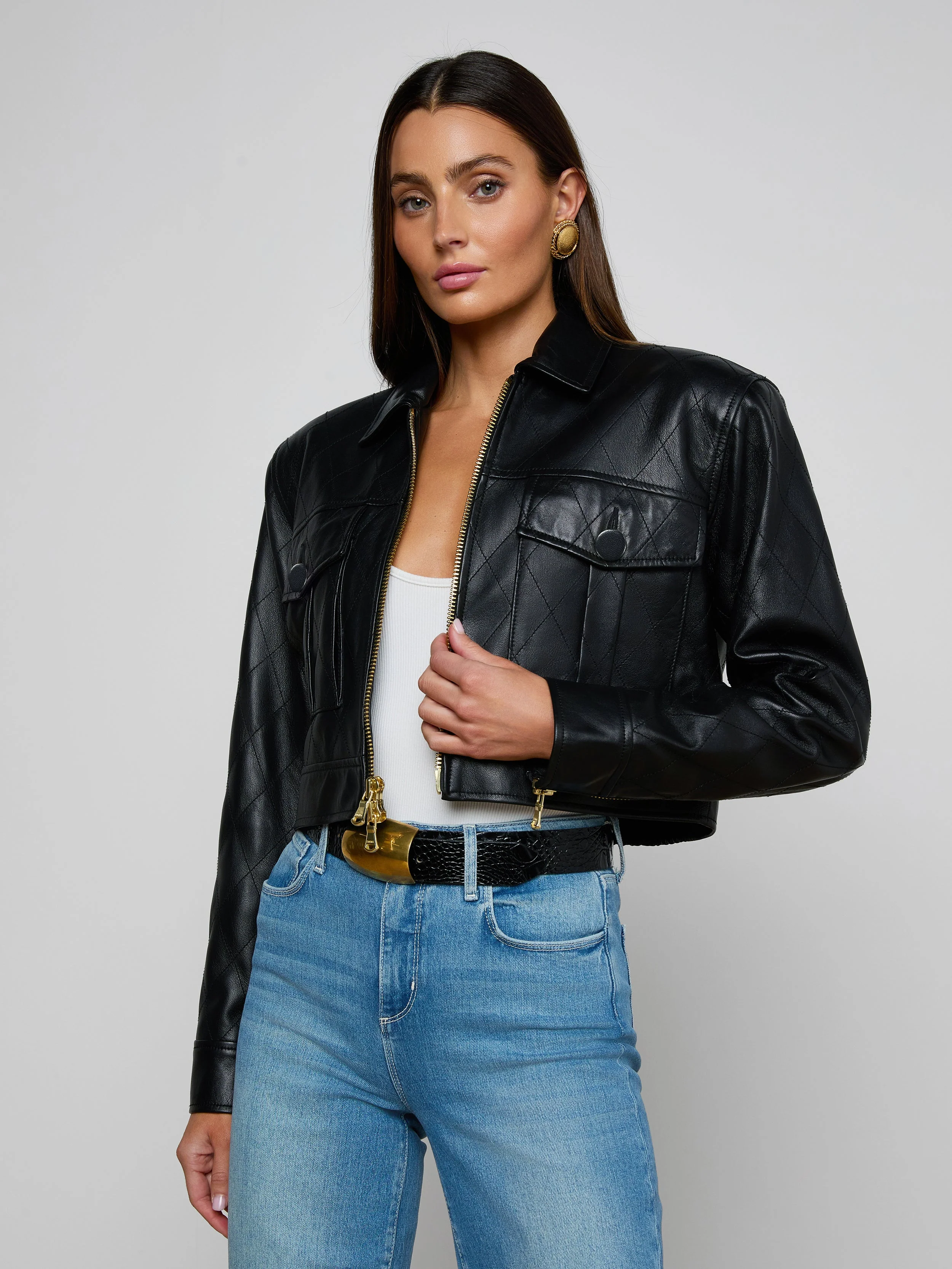 L'AGENCE - Micah Oversized Leather Jacket