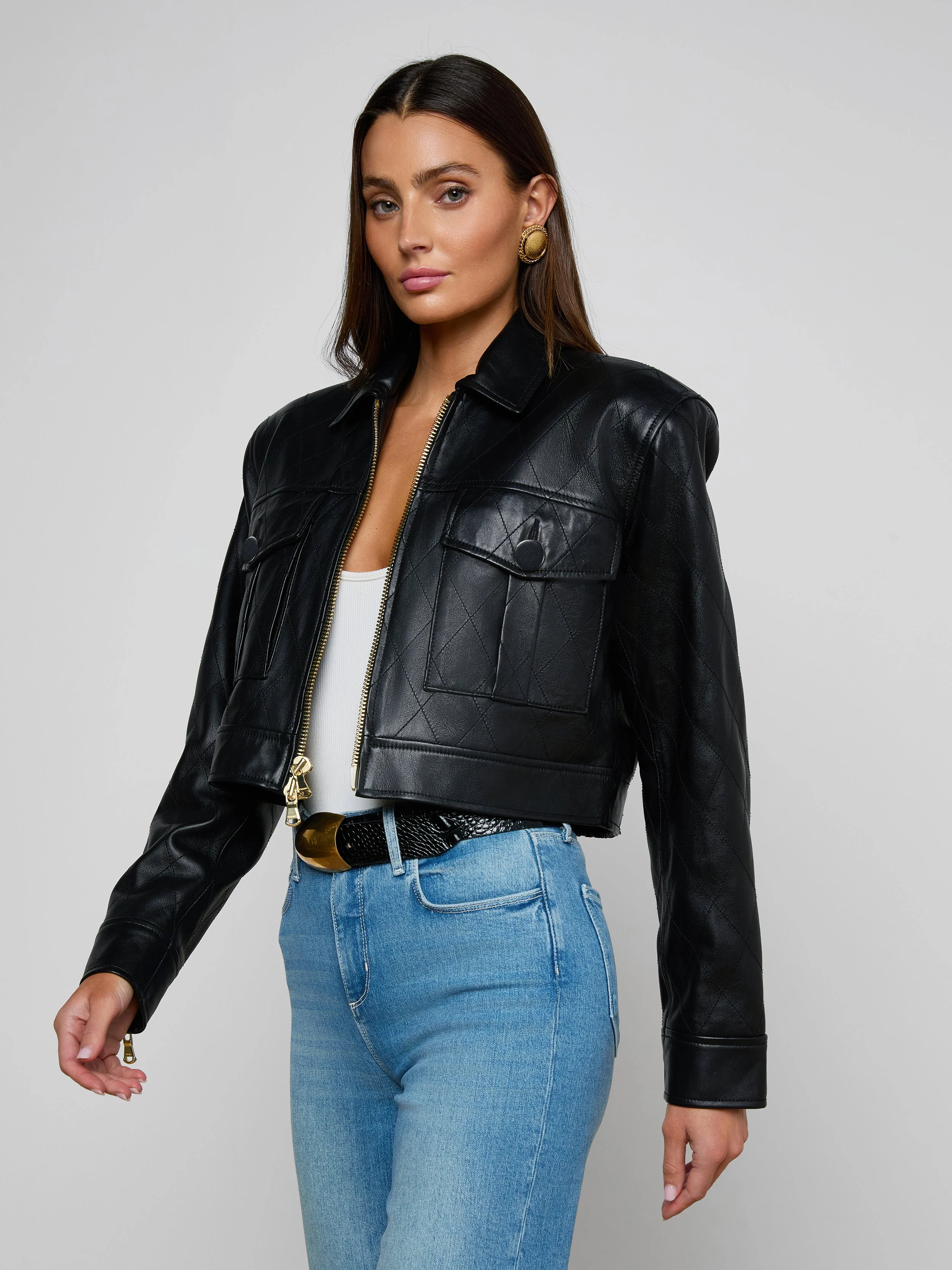 L'AGENCE - Micah Oversized Leather Jacket - Image 2