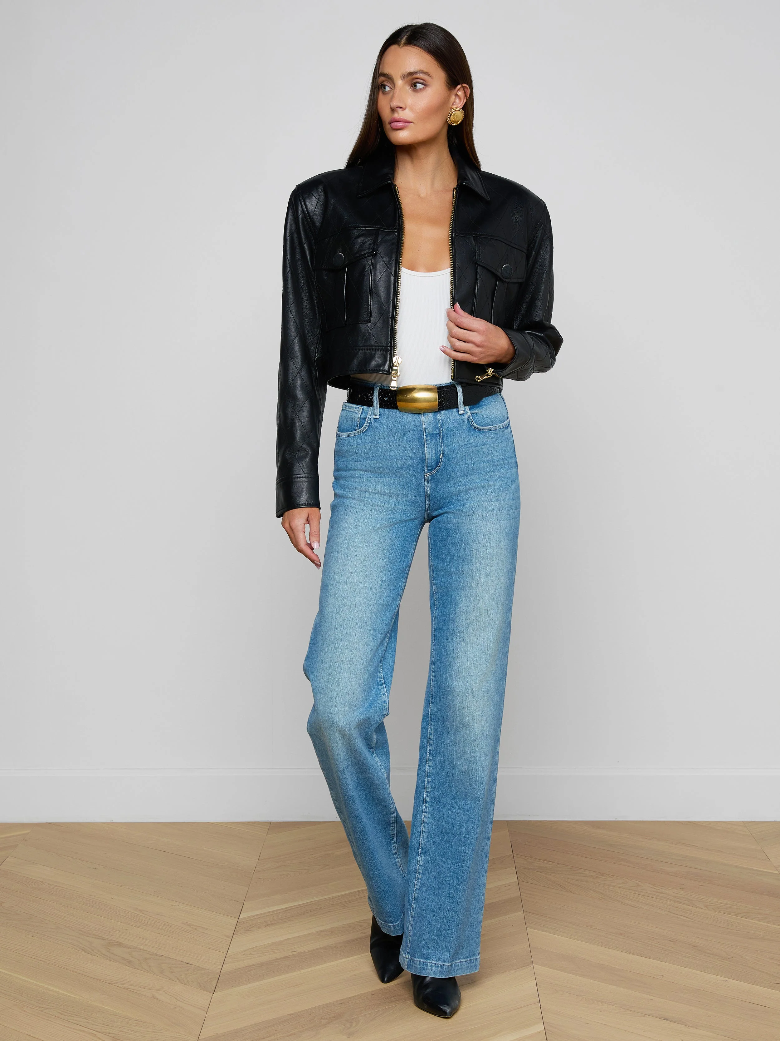 L'AGENCE - Micah Oversized Leather Jacket - Image 3