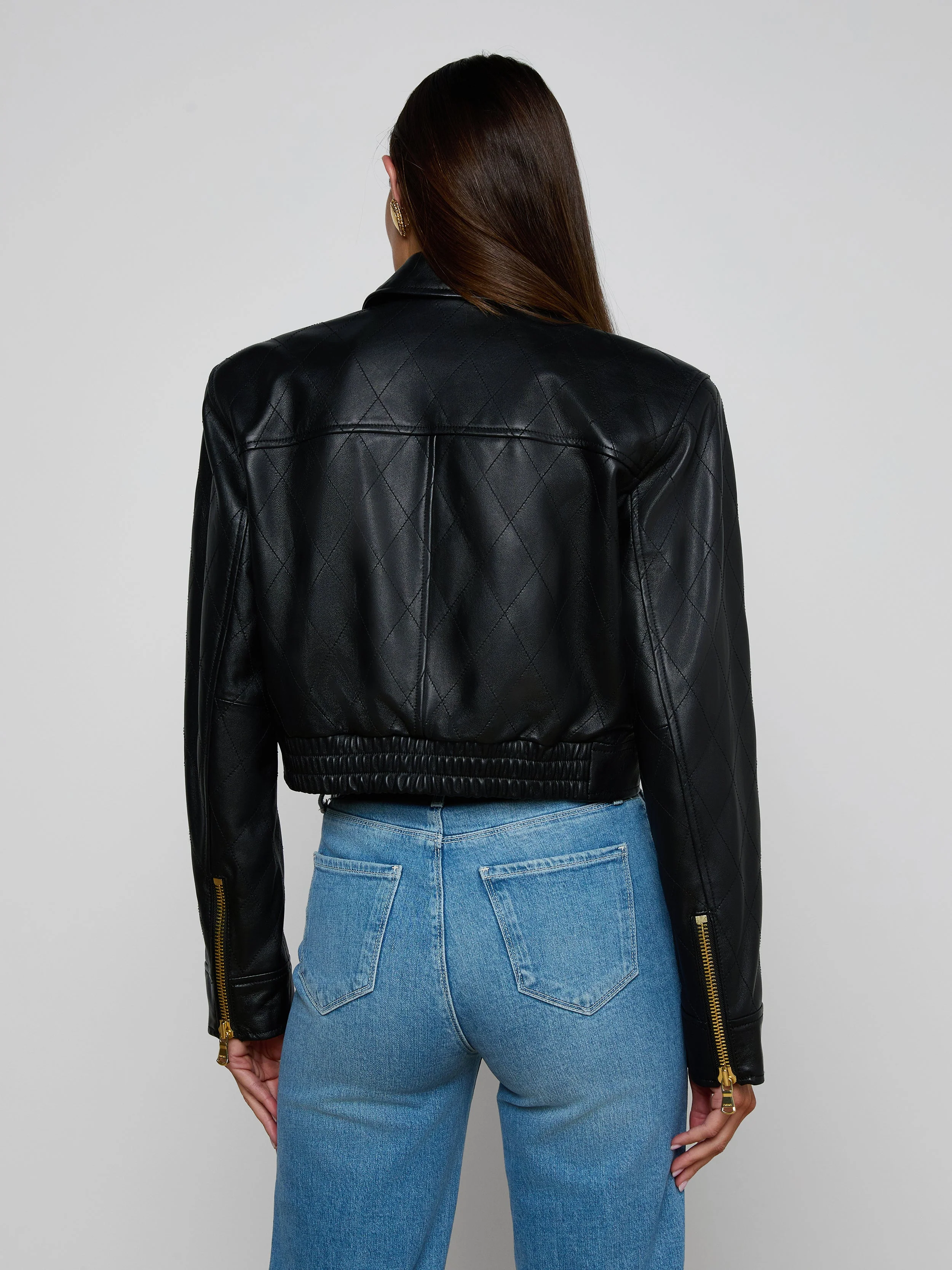 L'AGENCE - Micah Oversized Leather Jacket - Image 4