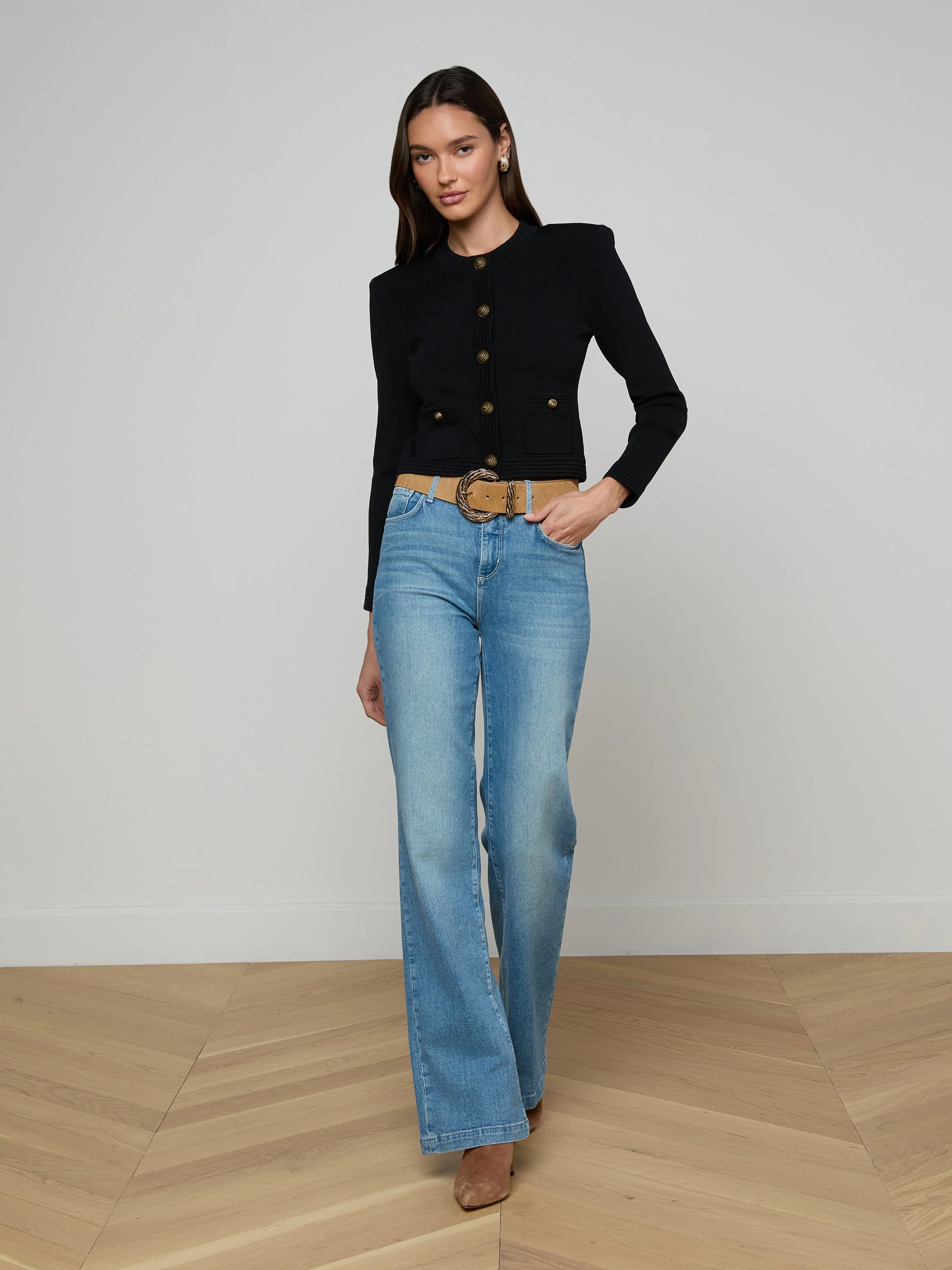 L'AGENCE - Patsy Cropped Cardigan - Image 3
