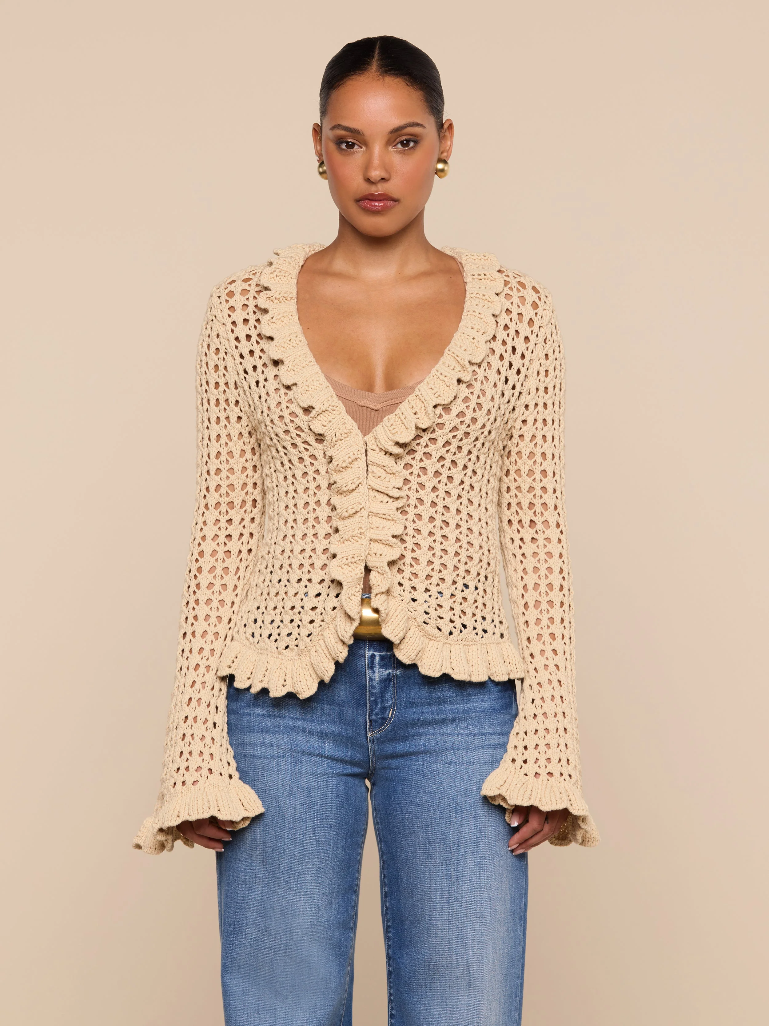 L'AGENCE - Solaris Crocheted Cardigan - Image 2