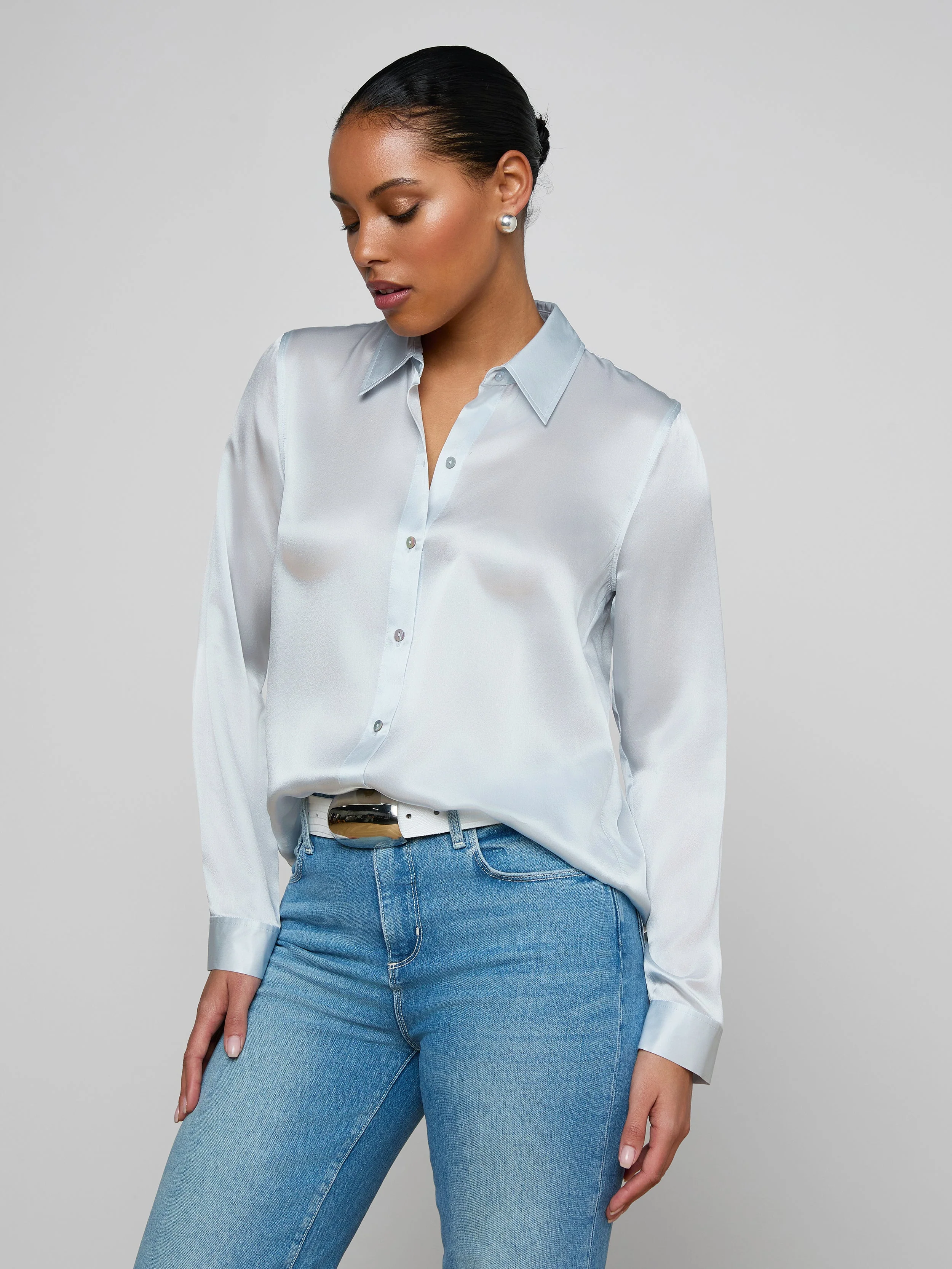 L'AGENCE - Tyler Silk Blouse - Image 3