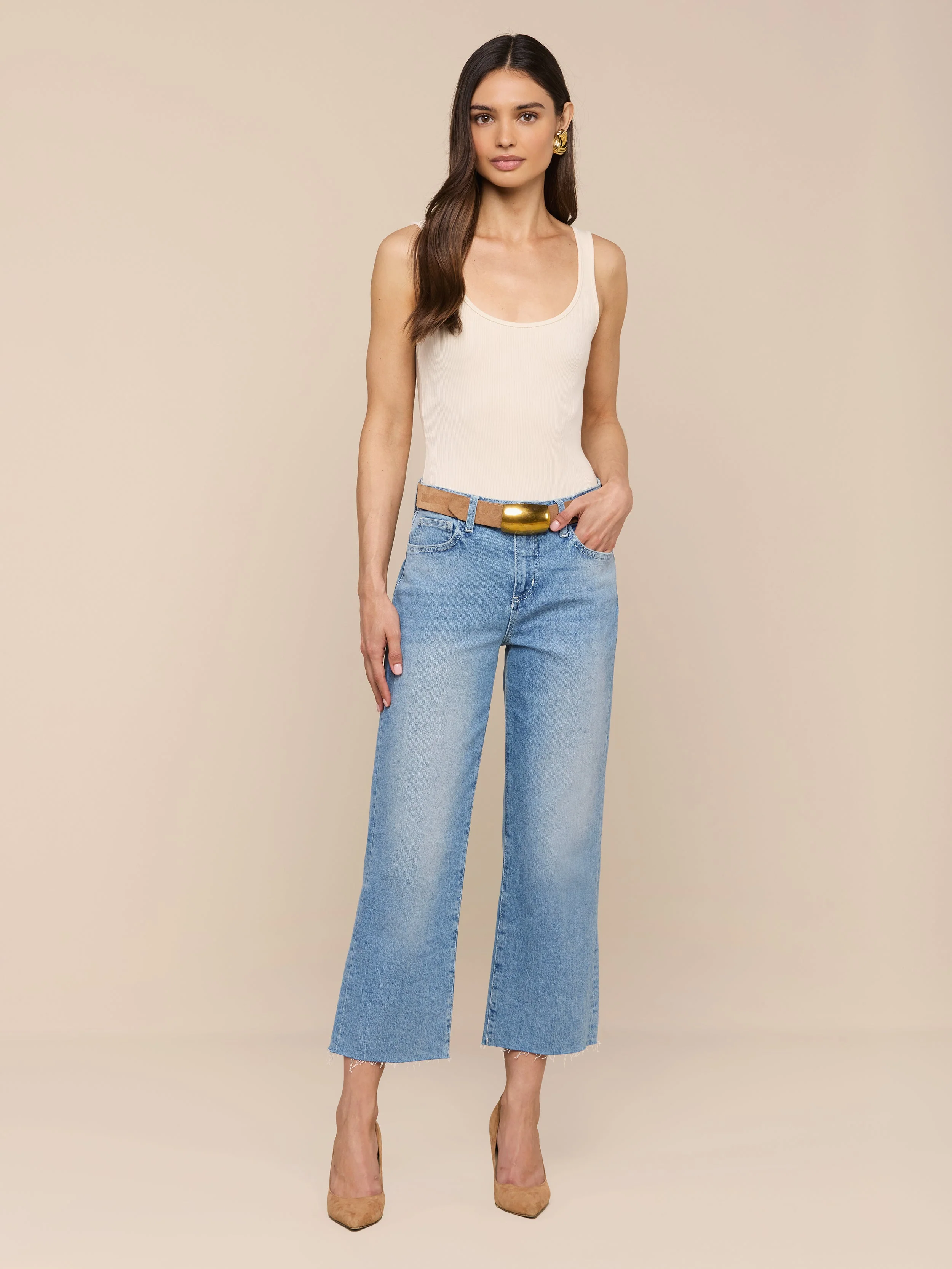L'AGENCE - Wanda Cropped Wide - Leg Jean