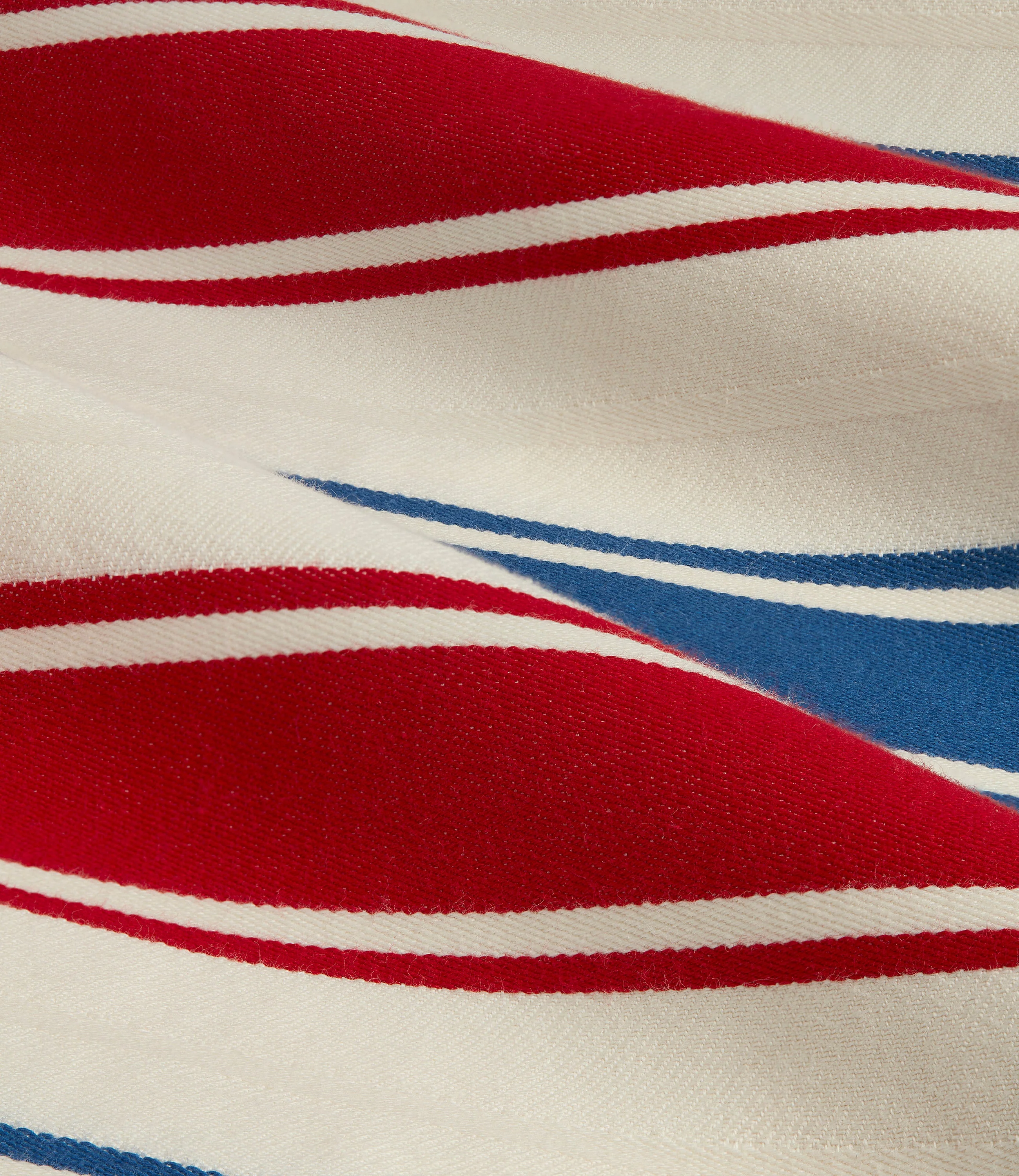 Metier - Large Beach Blanket Sustainable Cotton Red and Blue Stripe - Image 2