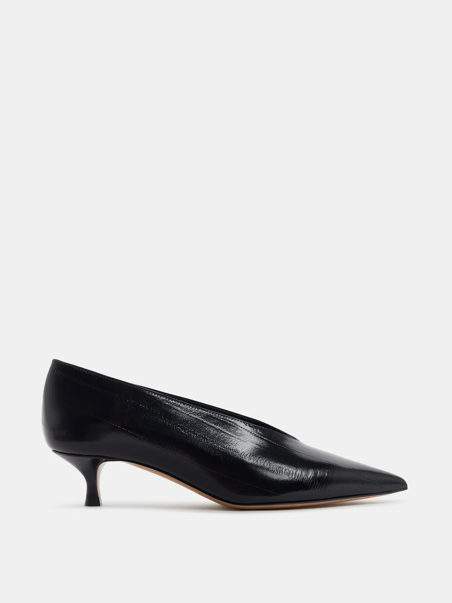Le Monde Beryl - Babouche Kitten/ Black Leather Eel Effect