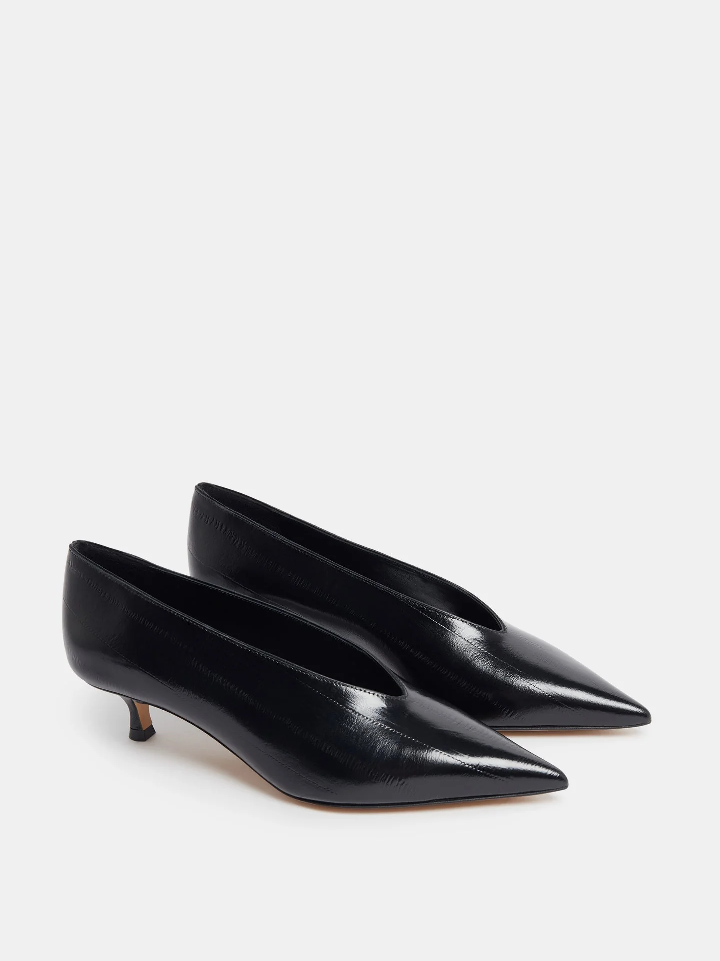 Le Monde Beryl - Babouche Kitten/ Black Leather Eel Effect - Image 2