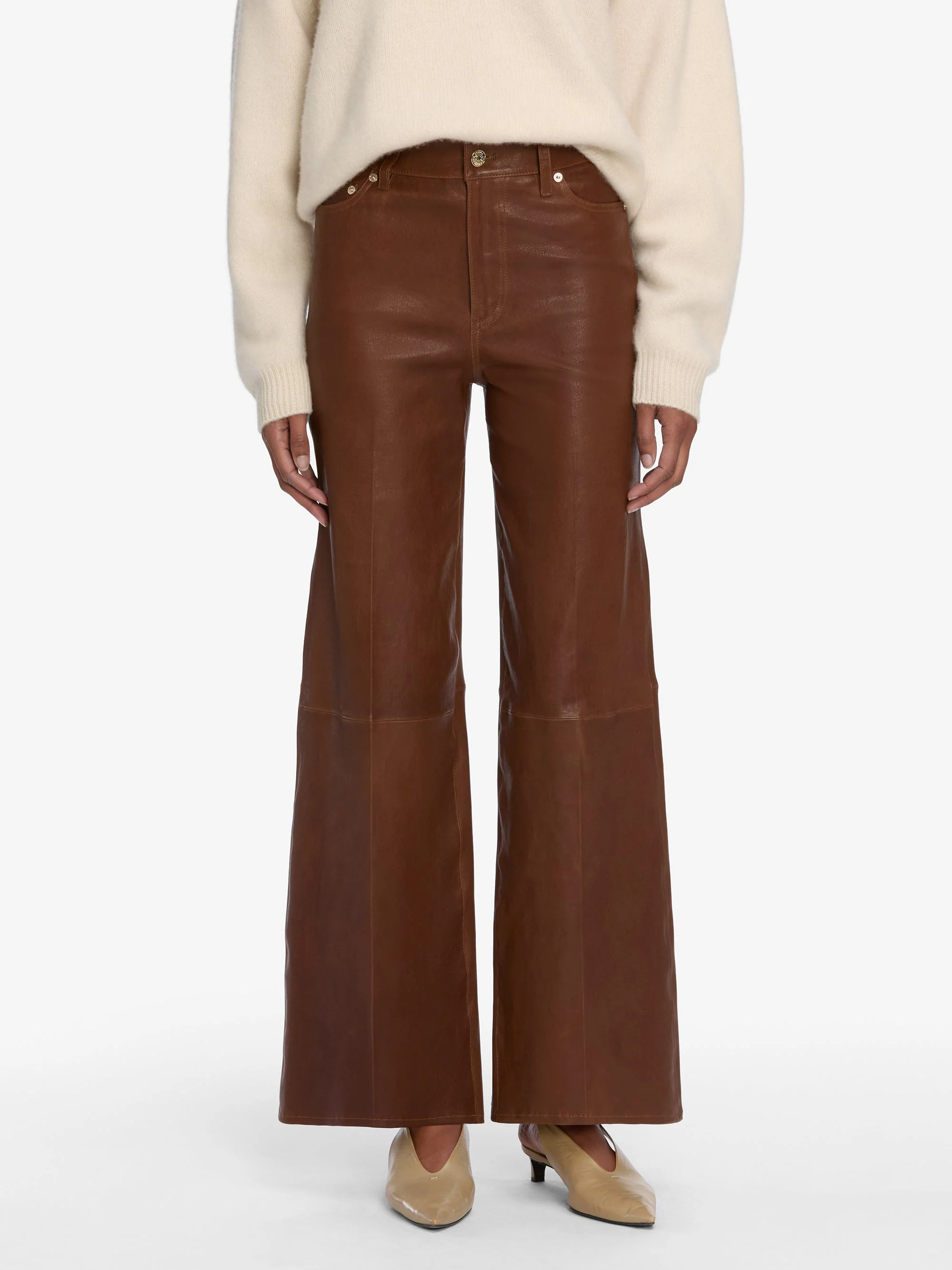 FRAME - Le Slim Palazzo Leather - Image 3